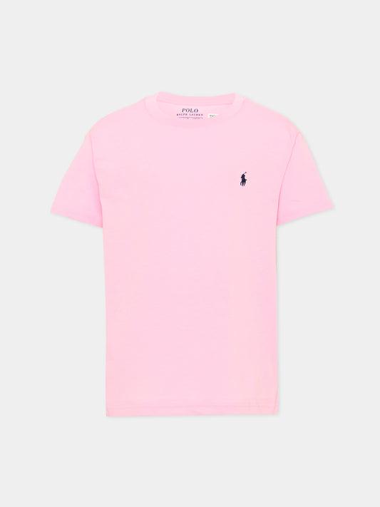 T-shirt rosa per bambini con iconico cavallino,Ralph Lauren Kids,832904040
