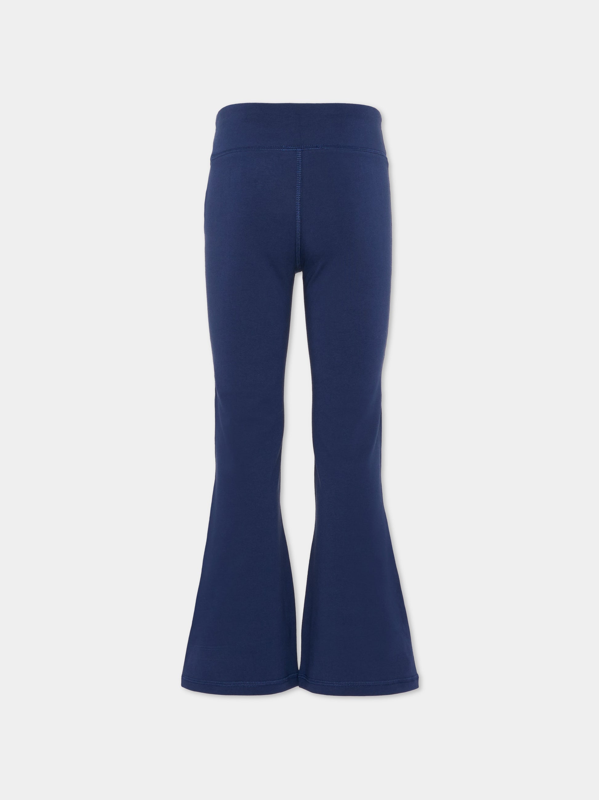 Leggings blu per bambina con cavallino,Ralph Lauren Kids,925883500