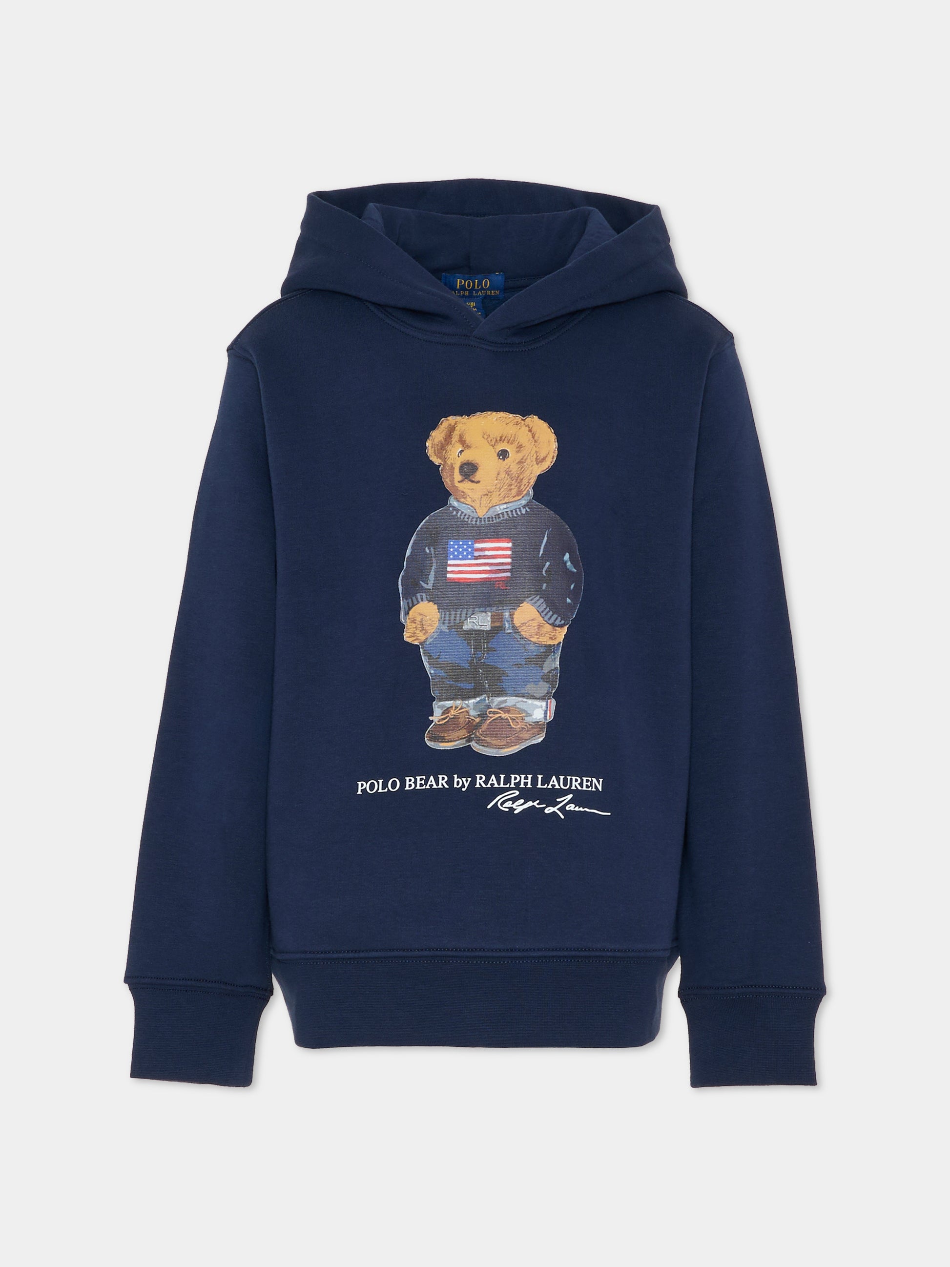 Felpa blu per bambino con Polo Bear,Ralph Lauren Kids,A10529001