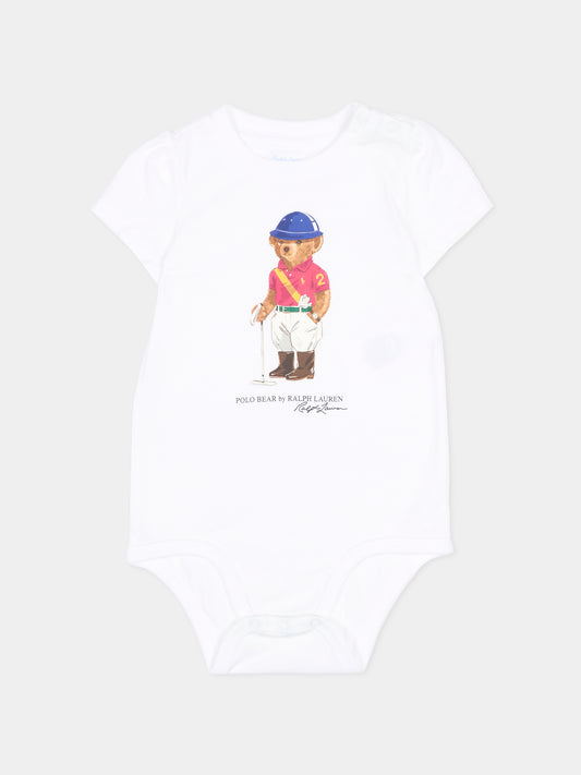 Body bianco per neonata con Polo Bear,Ralph Lauren Kids,A96181001