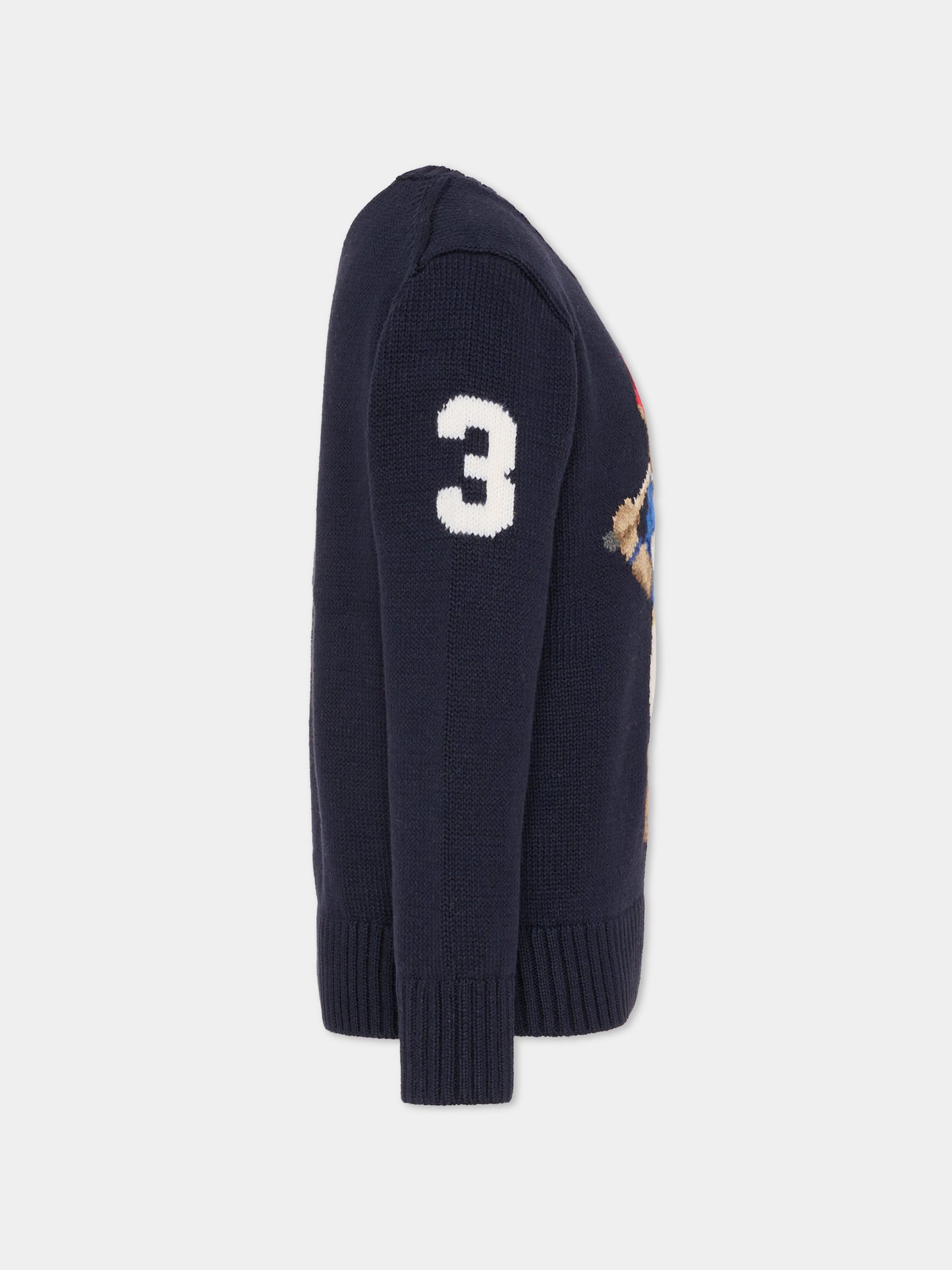 Maglione blu per bambino con Polo Bear,Ralph Lauren Kids,A95620001
