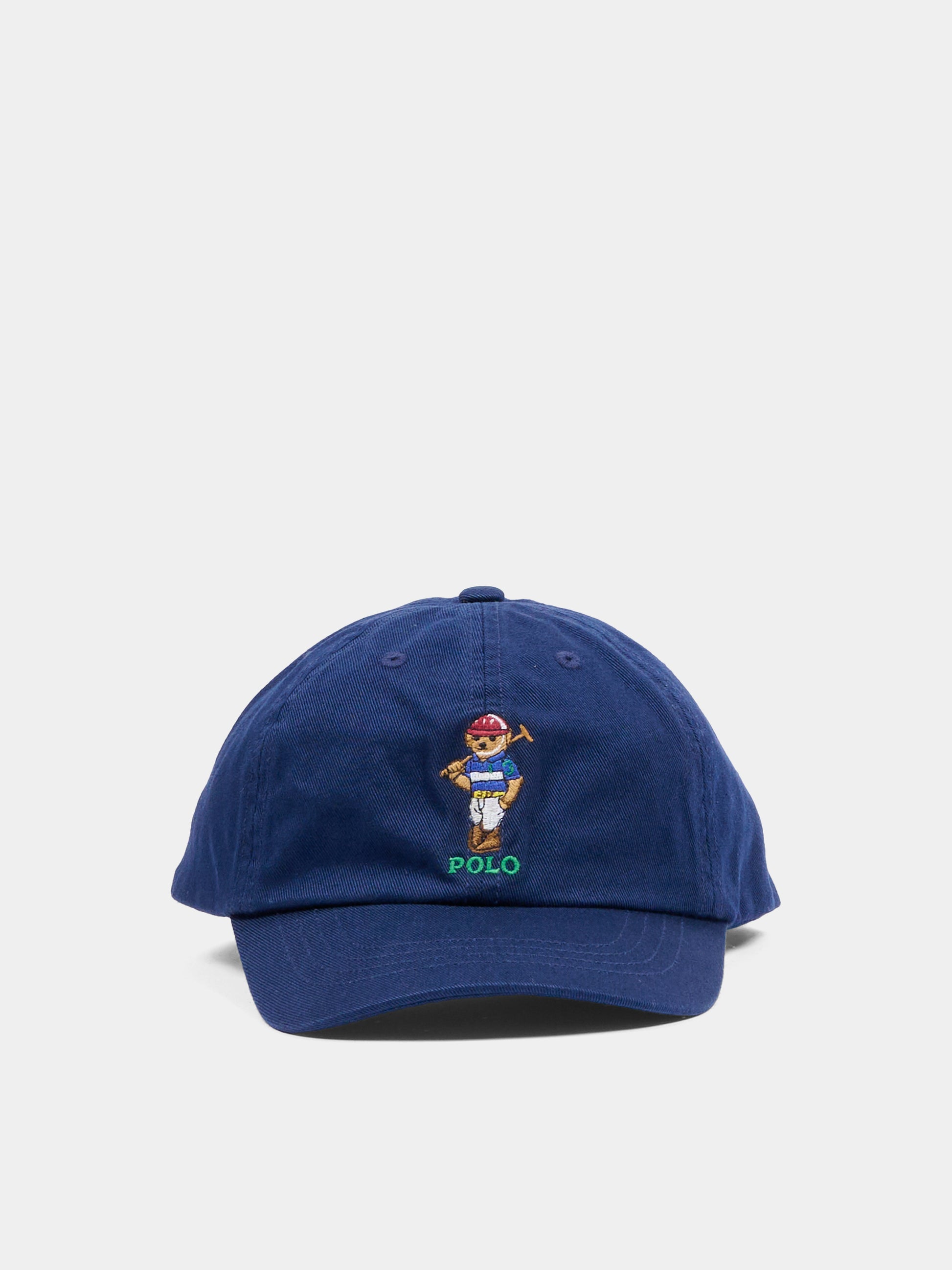 Cappello blu per neonato con cavallino,Ralph Lauren Kids,A96605001