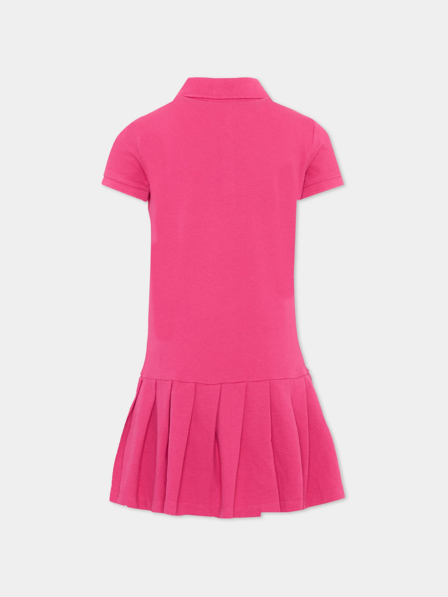 Vestito fucsia polo per bambina con Polo Pony,Ralph Lauren Kids,A95975001