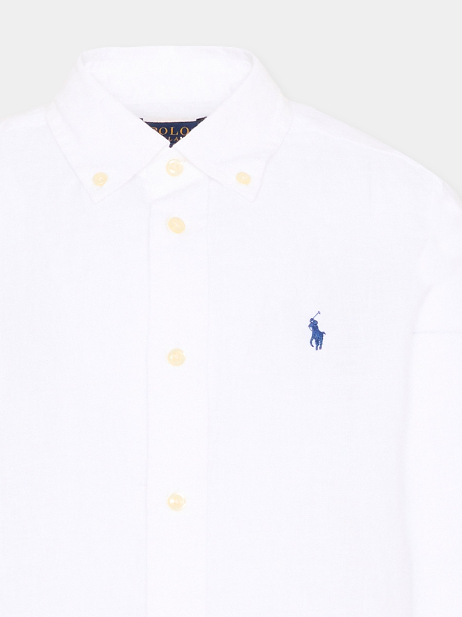 Camicia bianca per bambino con Polo Pony,Ralph Lauren Kids,967600003