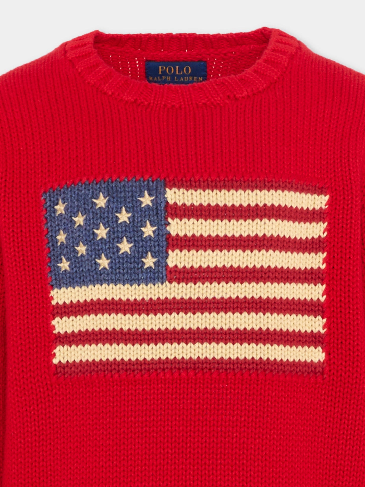 Maglione rosso per bambini con bandiera,Ralph Lauren Kids,668285500