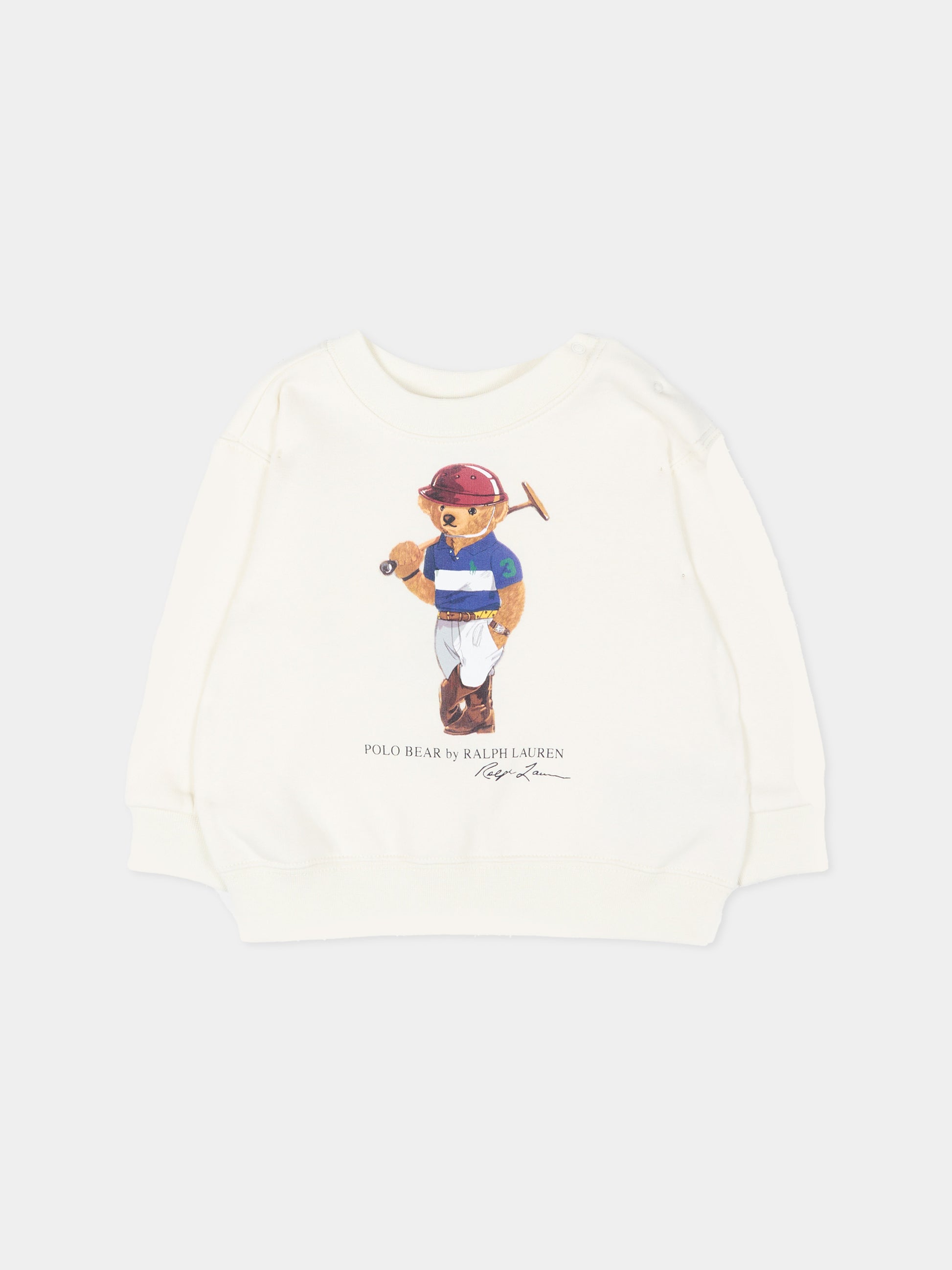 Felpa bianca Polo Bear per neonato,Ralph Lauren Kids,A96604001
