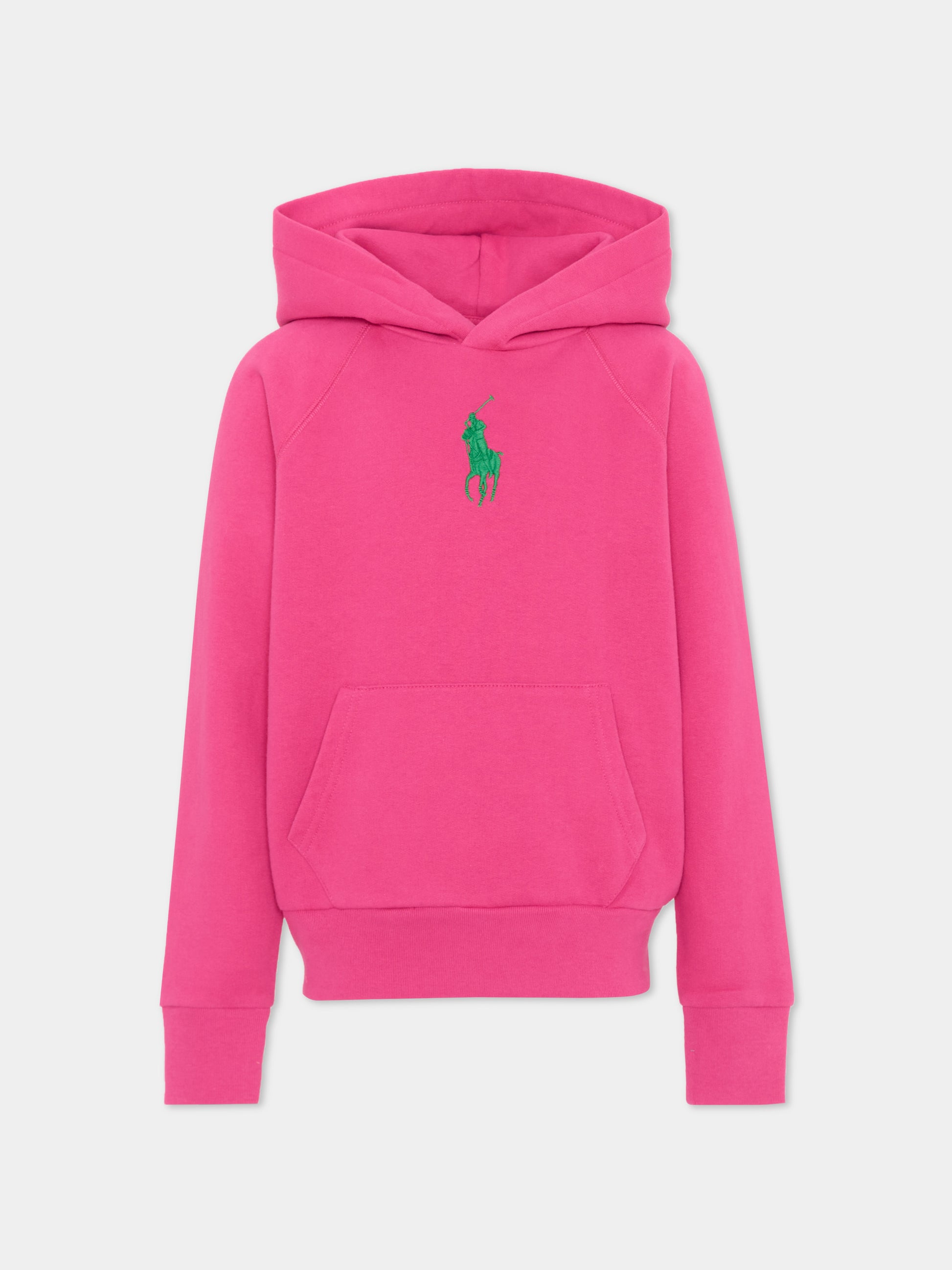 Felpa fucsia per bambina con Polo Pony,Ralph Lauren Kids,A95936002