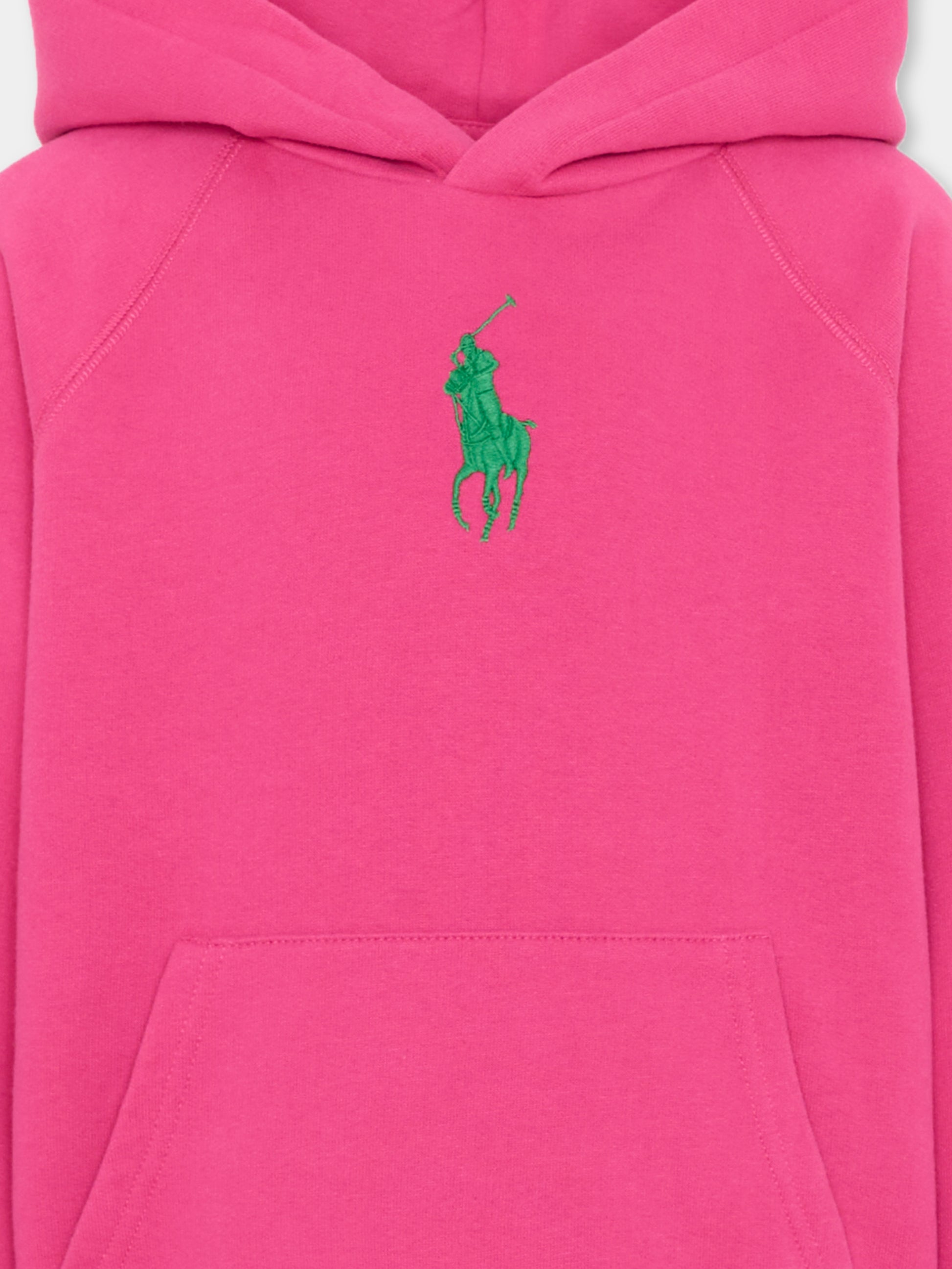 Felpa fucsia per bambina con Polo Pony,Ralph Lauren Kids,A95936002