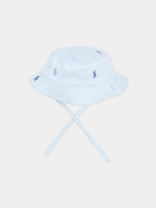 Cloche celeste per neonato con iconico cavallino,Ralph Lauren Kids,876974002