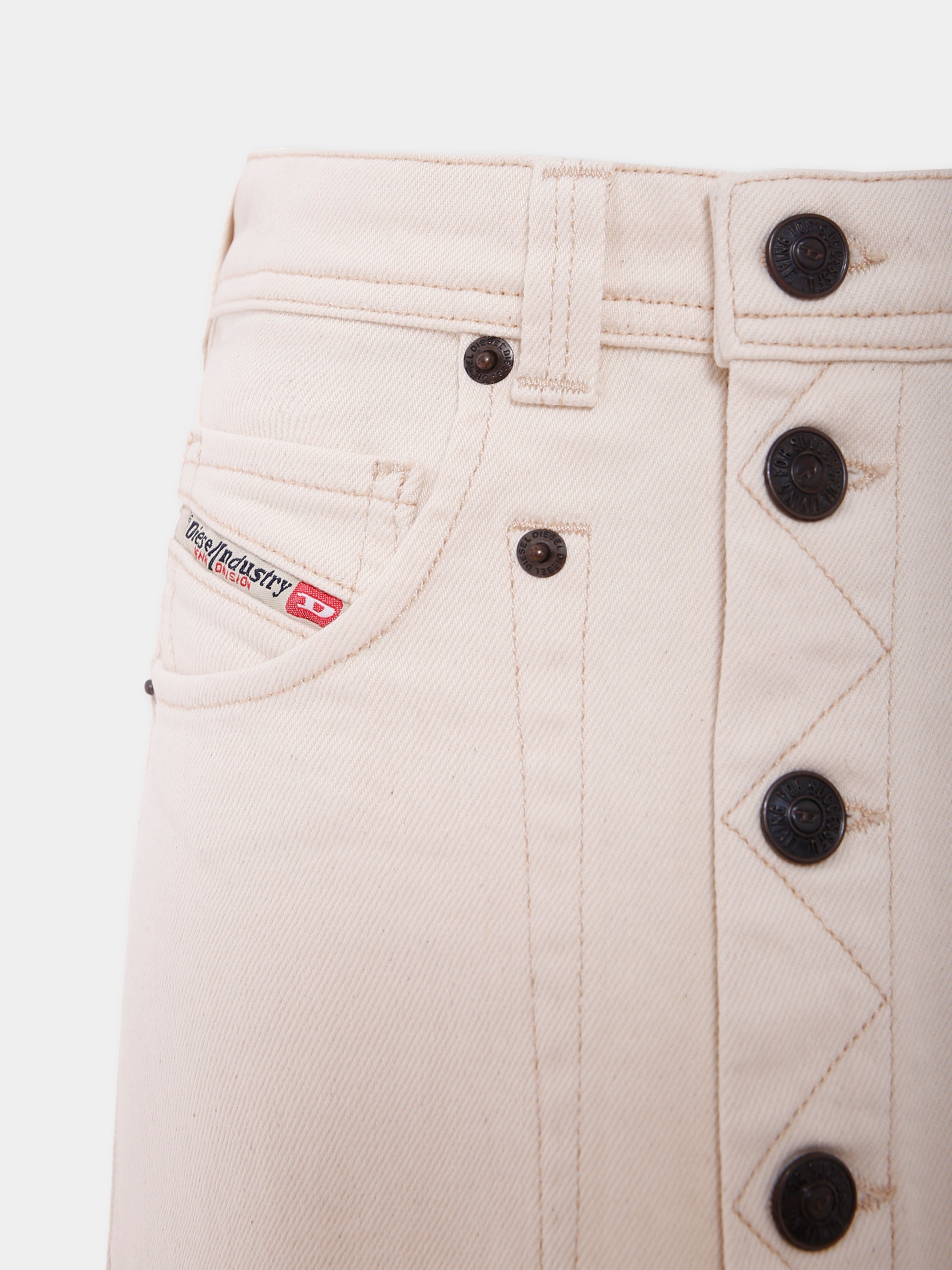 Gonna avorio per bambina con logo,Diesel,J00784 KXBDB K101