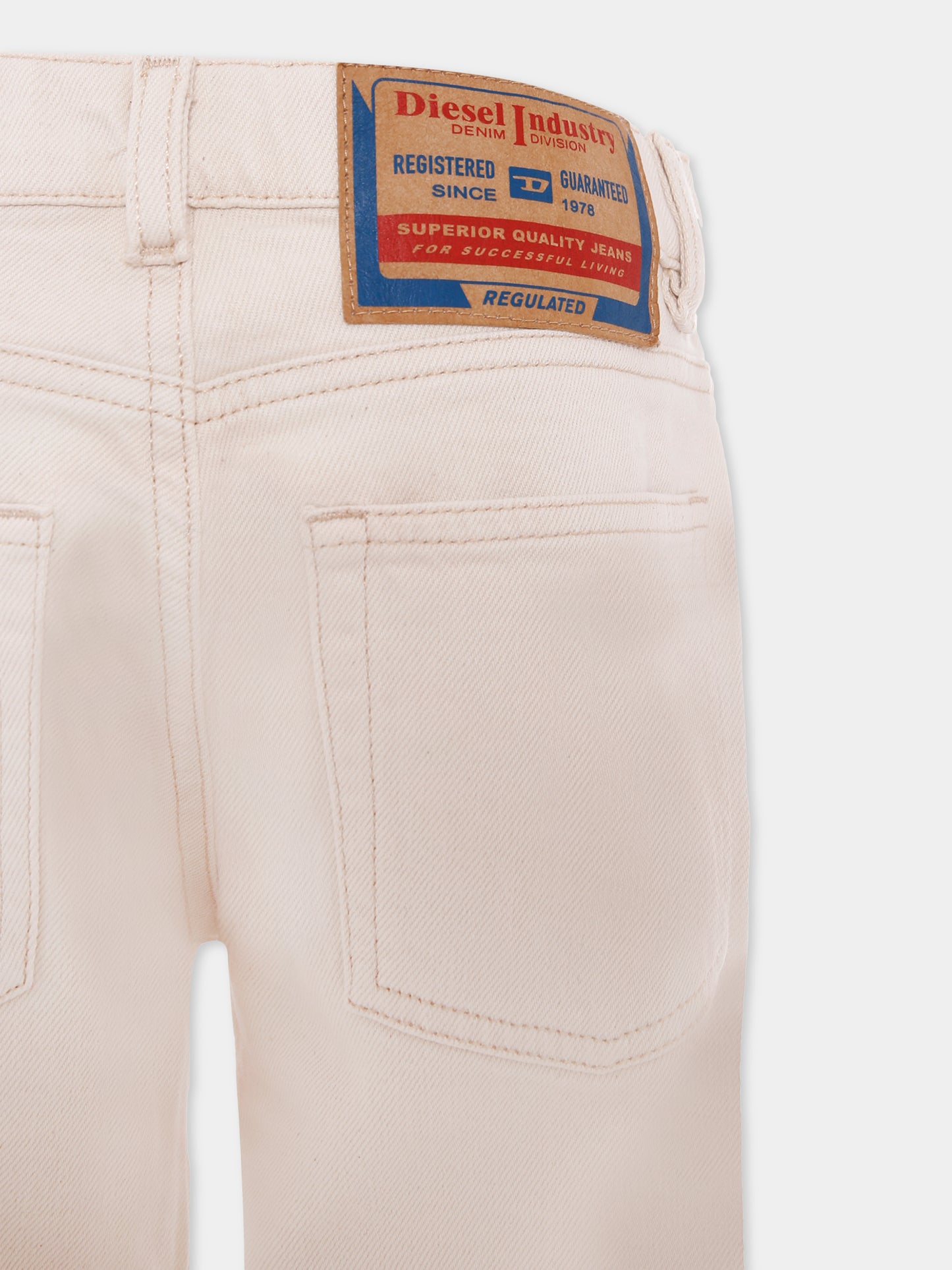 Jeans avorio per bambino con logo,Diesel,J00808 KXBDB K101