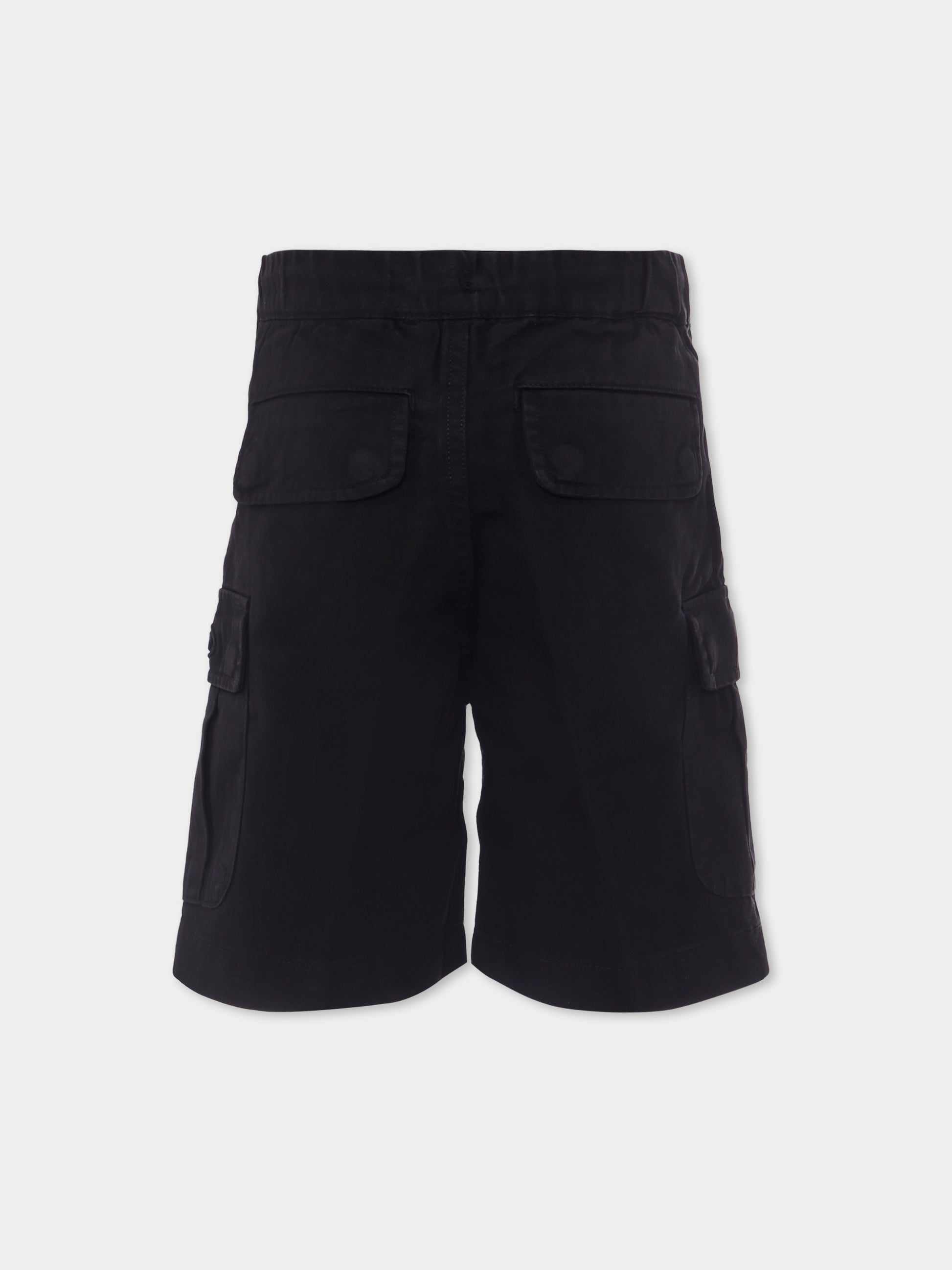 Shorts neri per bambini con logo,Diesel,J01765 KXBJ1 K900