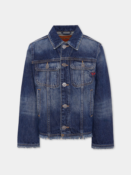 Giubbotto di jeans denim per bambini con logo,Diesel,J01799 KXBI0 K01