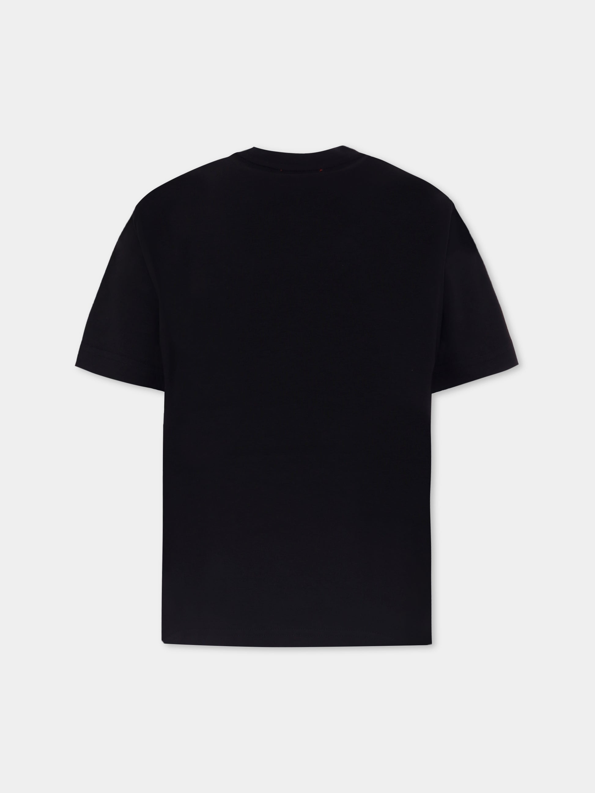 T-shirt nera per bambino con logo,Diesel,J02019 0AIJU K900