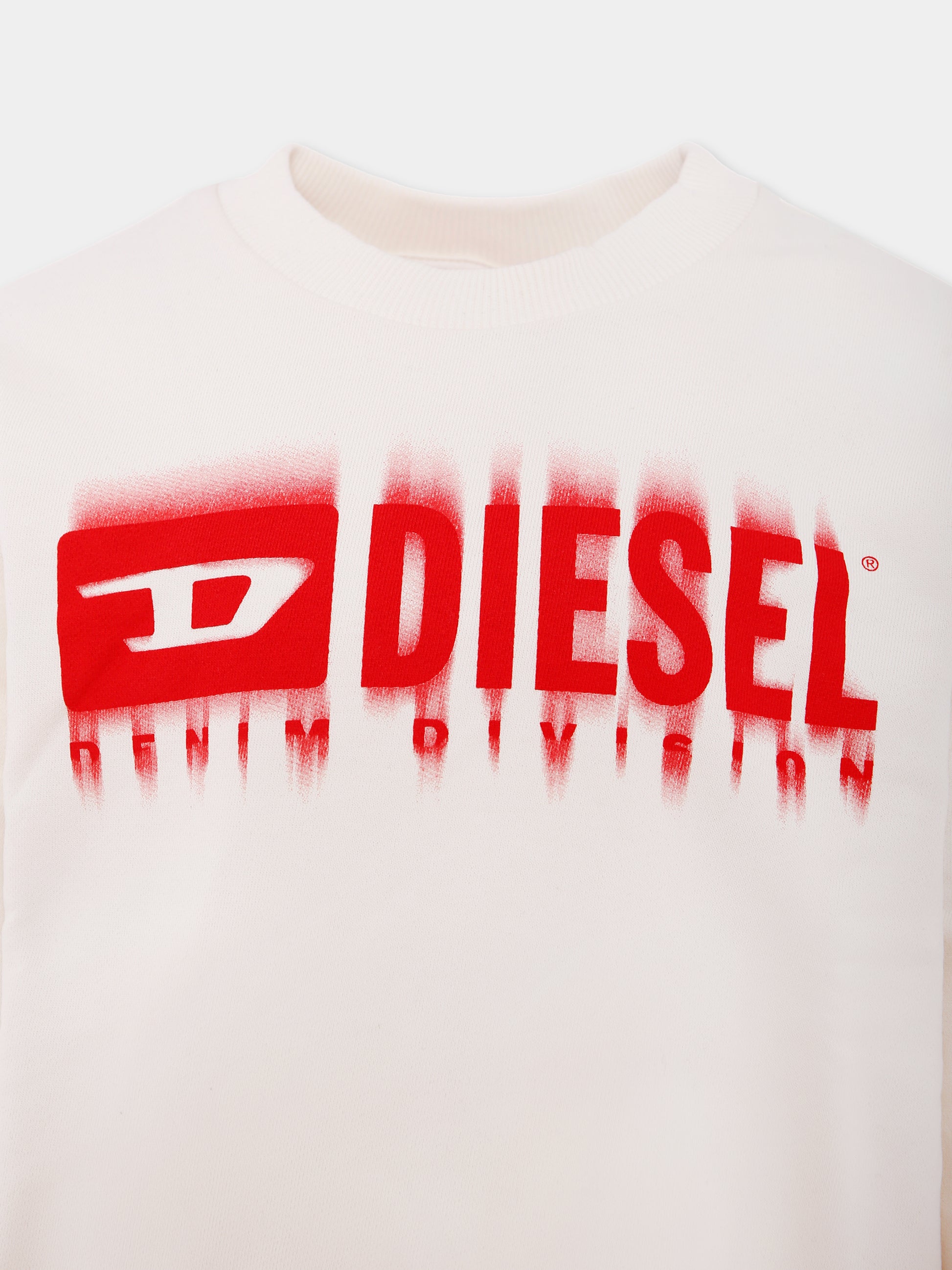 Felpa avorio per bambino con logo,Diesel,J02040 KYAVF K129
