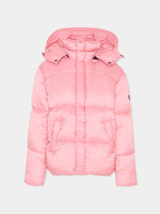 Piumino rosa per bambina con logo,Diesel,J02090 KXBNB K325