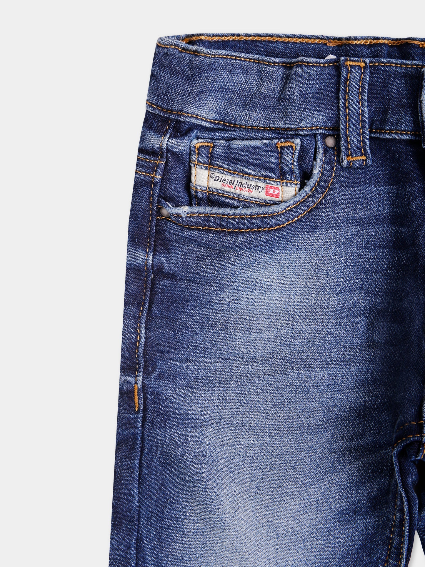 Jeans denim per neonato con logo