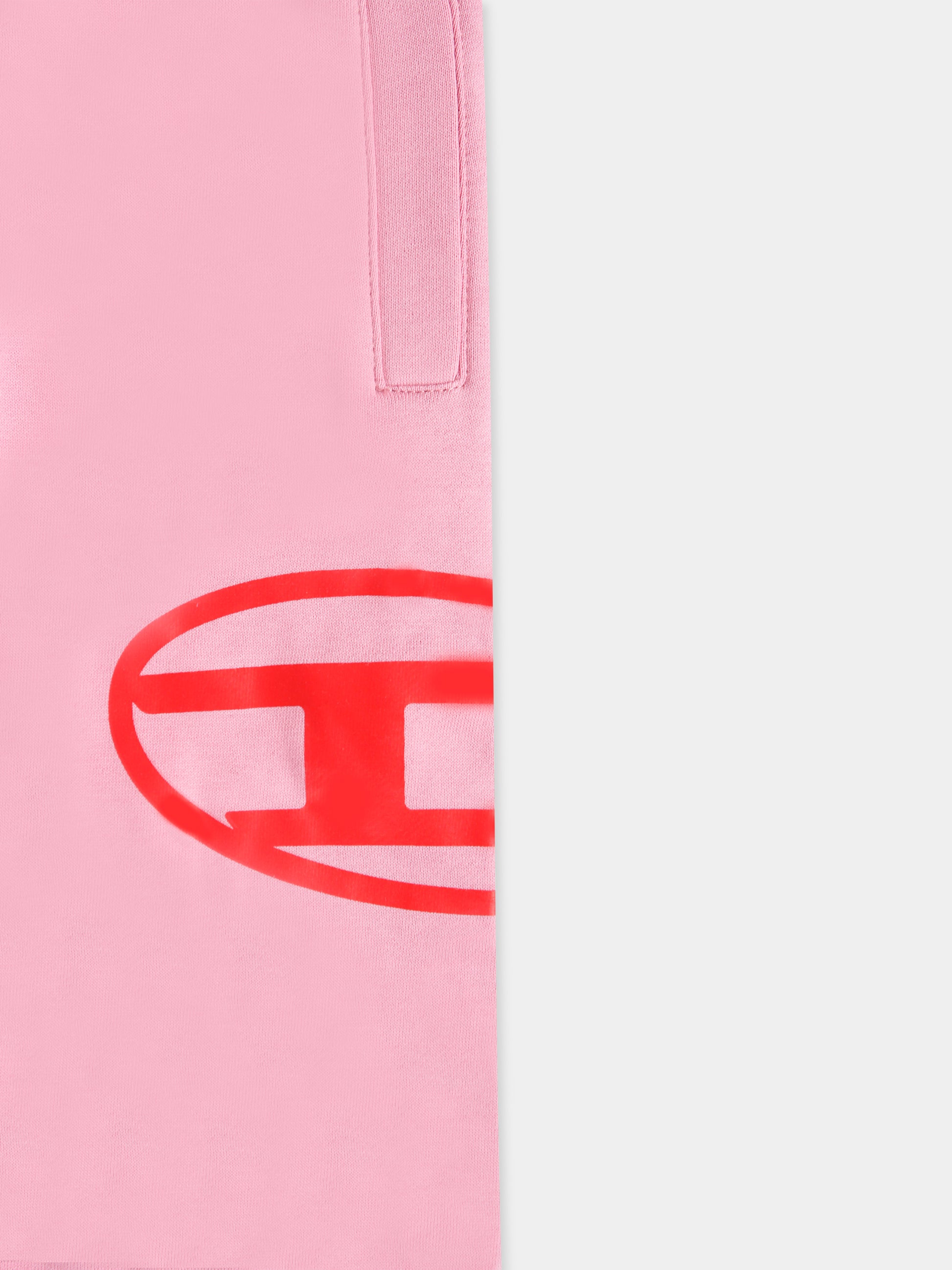 Pantaloni rosa per neonata con logo,Diesel,K00506 KYAVF K325