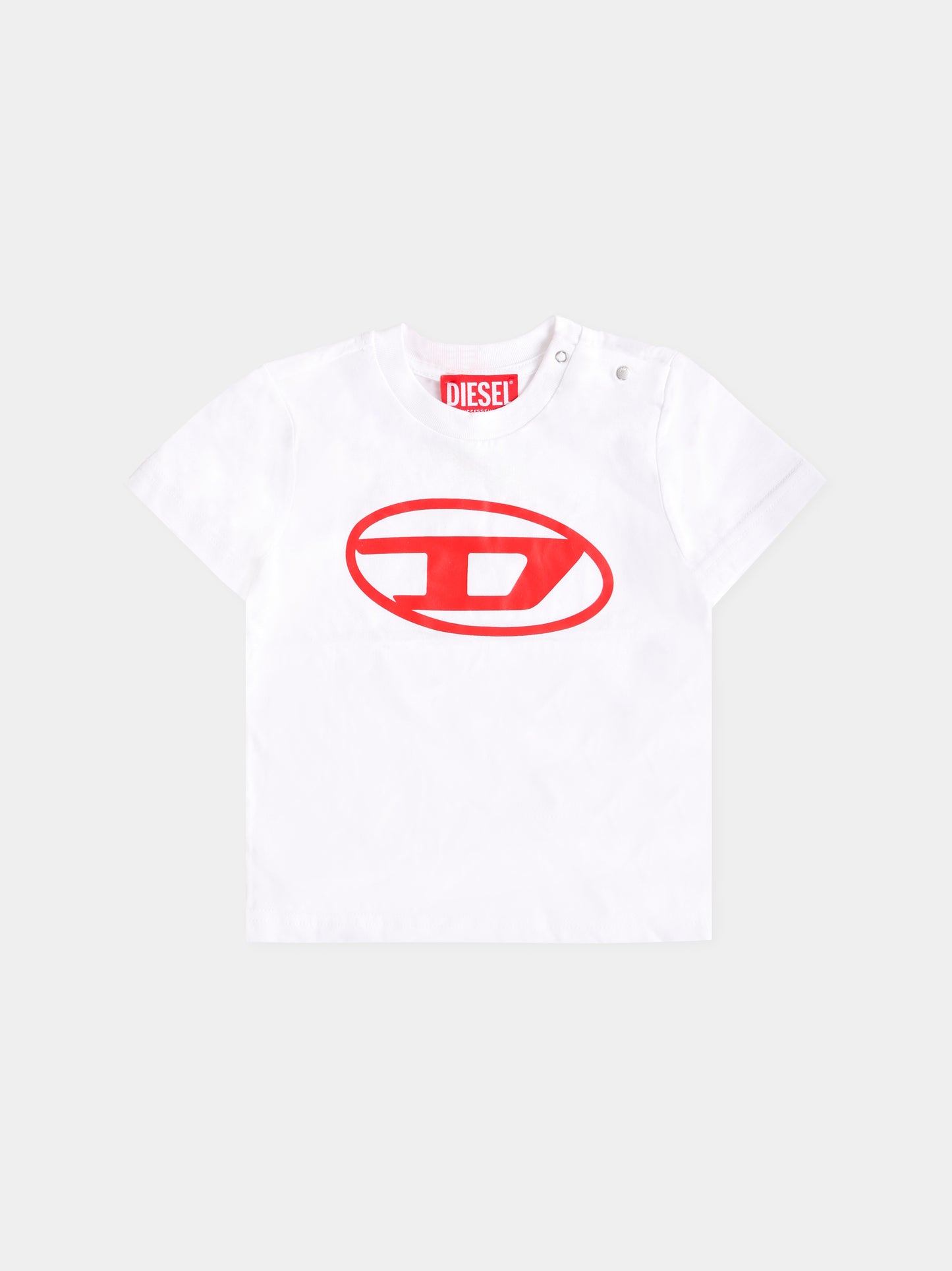 T-shirt bianca per neonati con logo,Diesel,K00519 00YI9 K100A