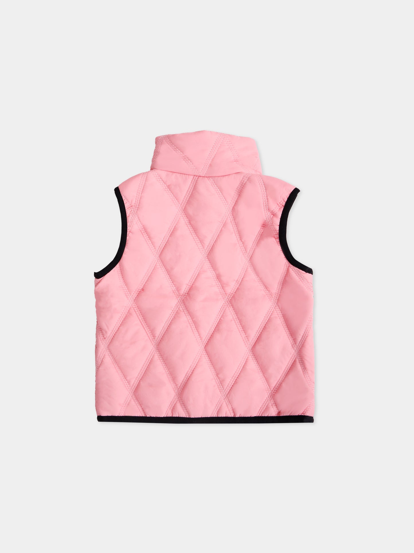 Gilet rosa per neonata con logo