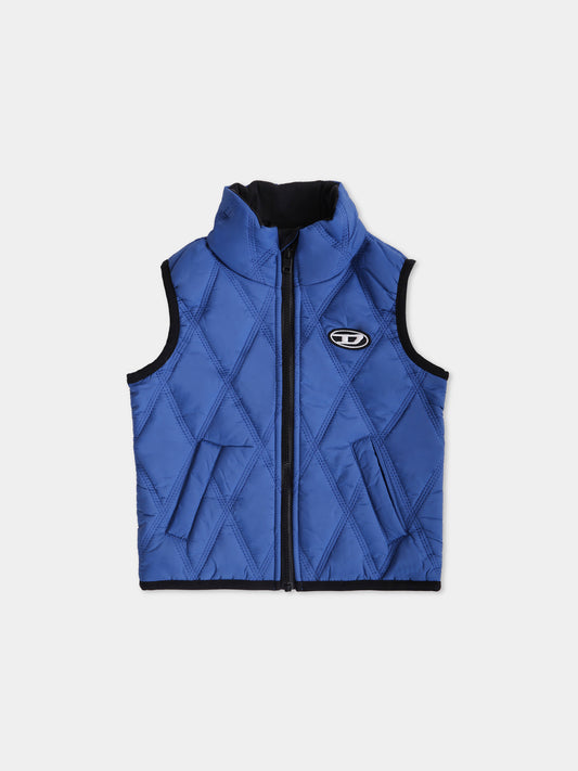 Gilet blu per neonato con logo