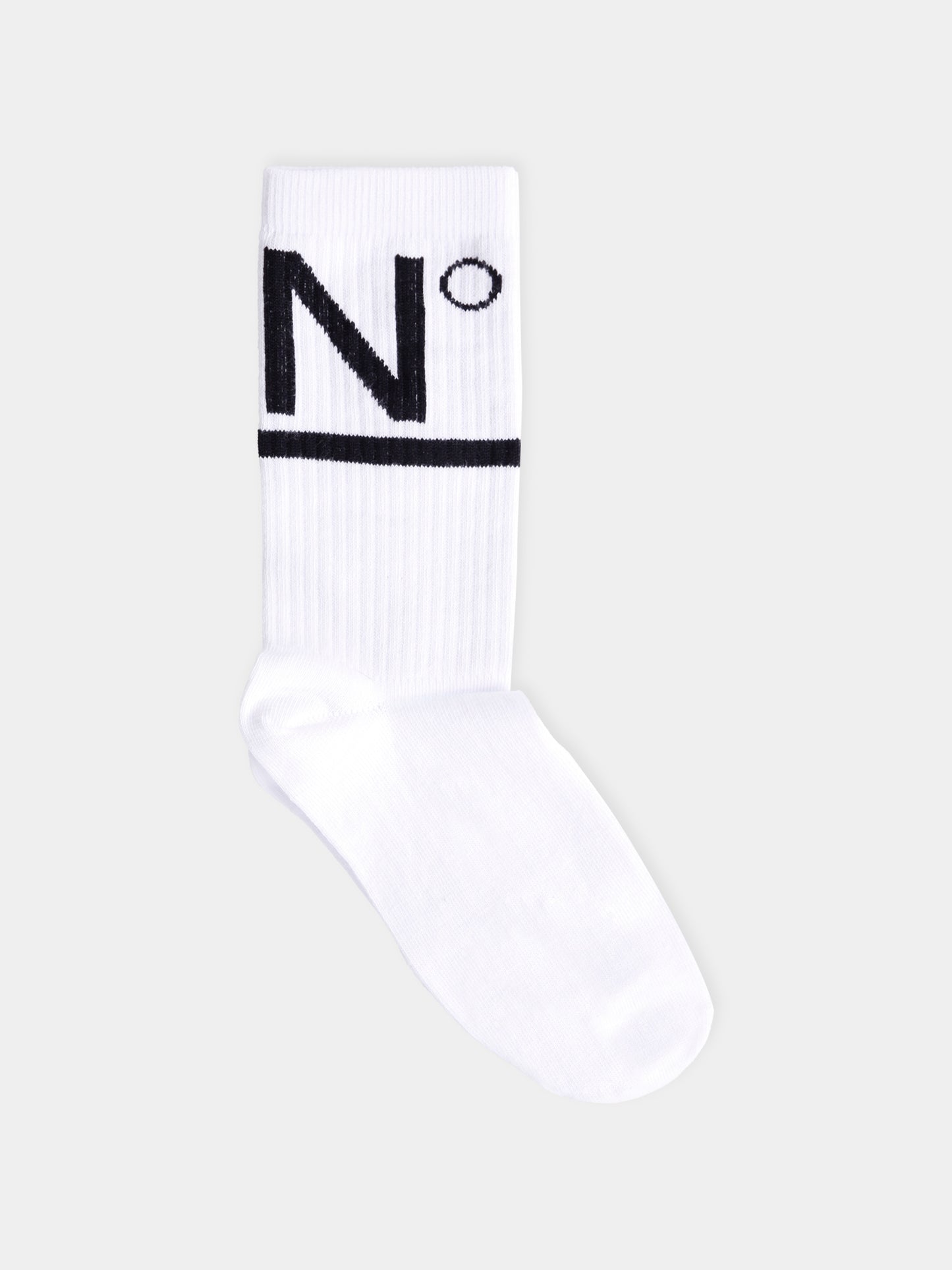 Calze bianche per bambini con logo,N°21 Kids,N21812 N0196 0N100