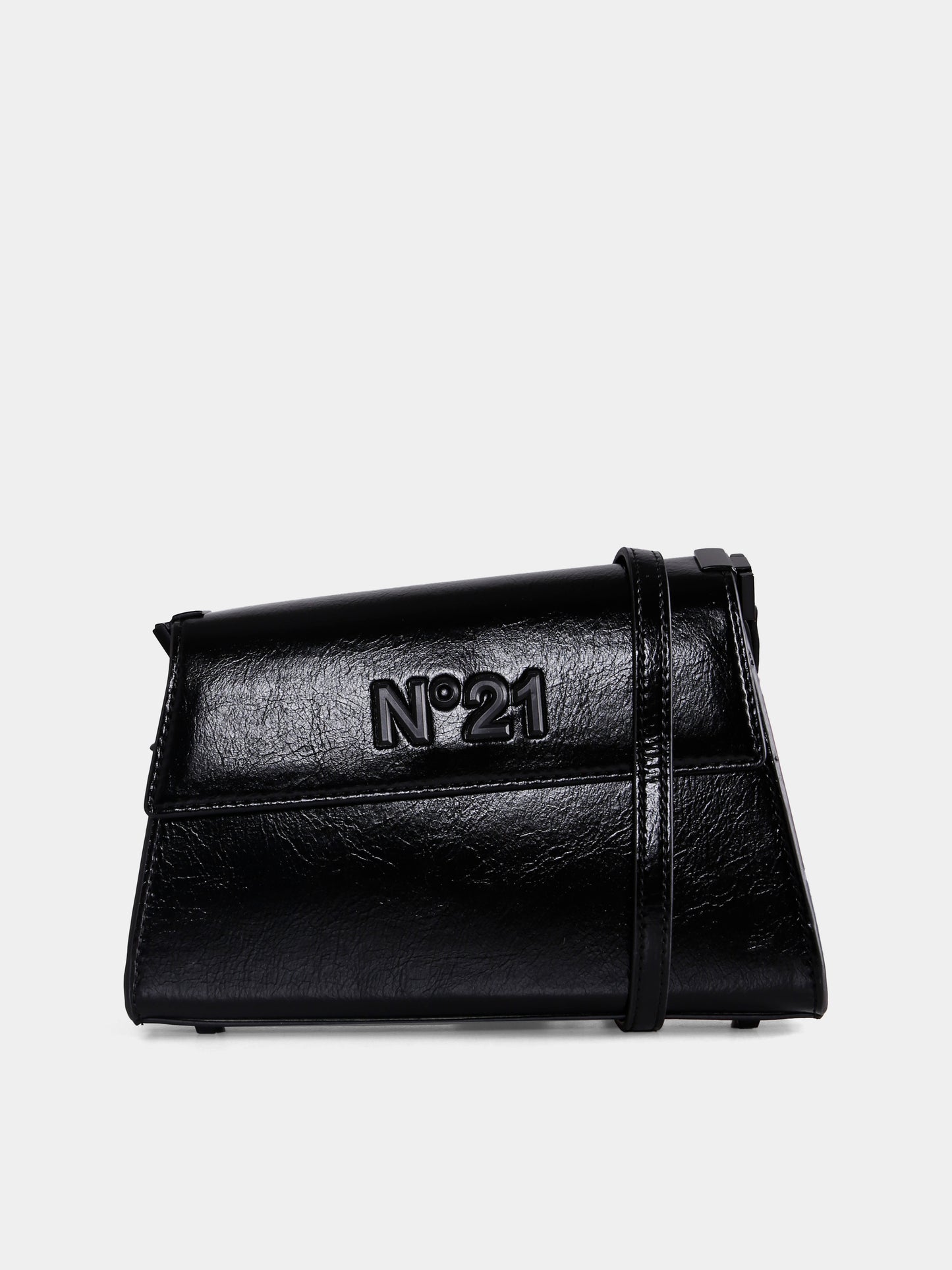 Borsa nera per bambina con logo,N°21 Kids,N21A32 N0246 0N900