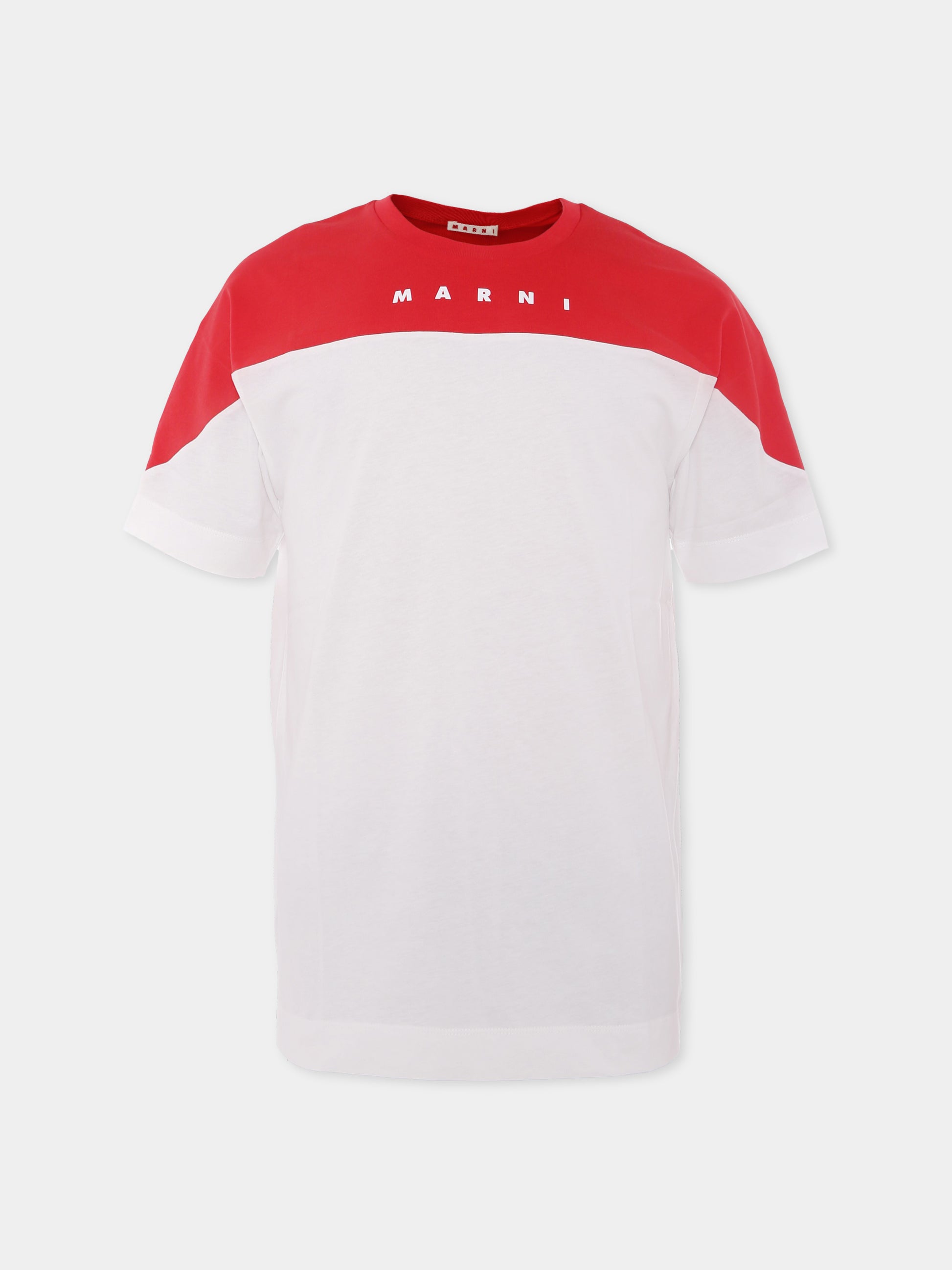 T-shirt bianca per bambini con logo,Marni Kids,M01225 M00L9 0M110