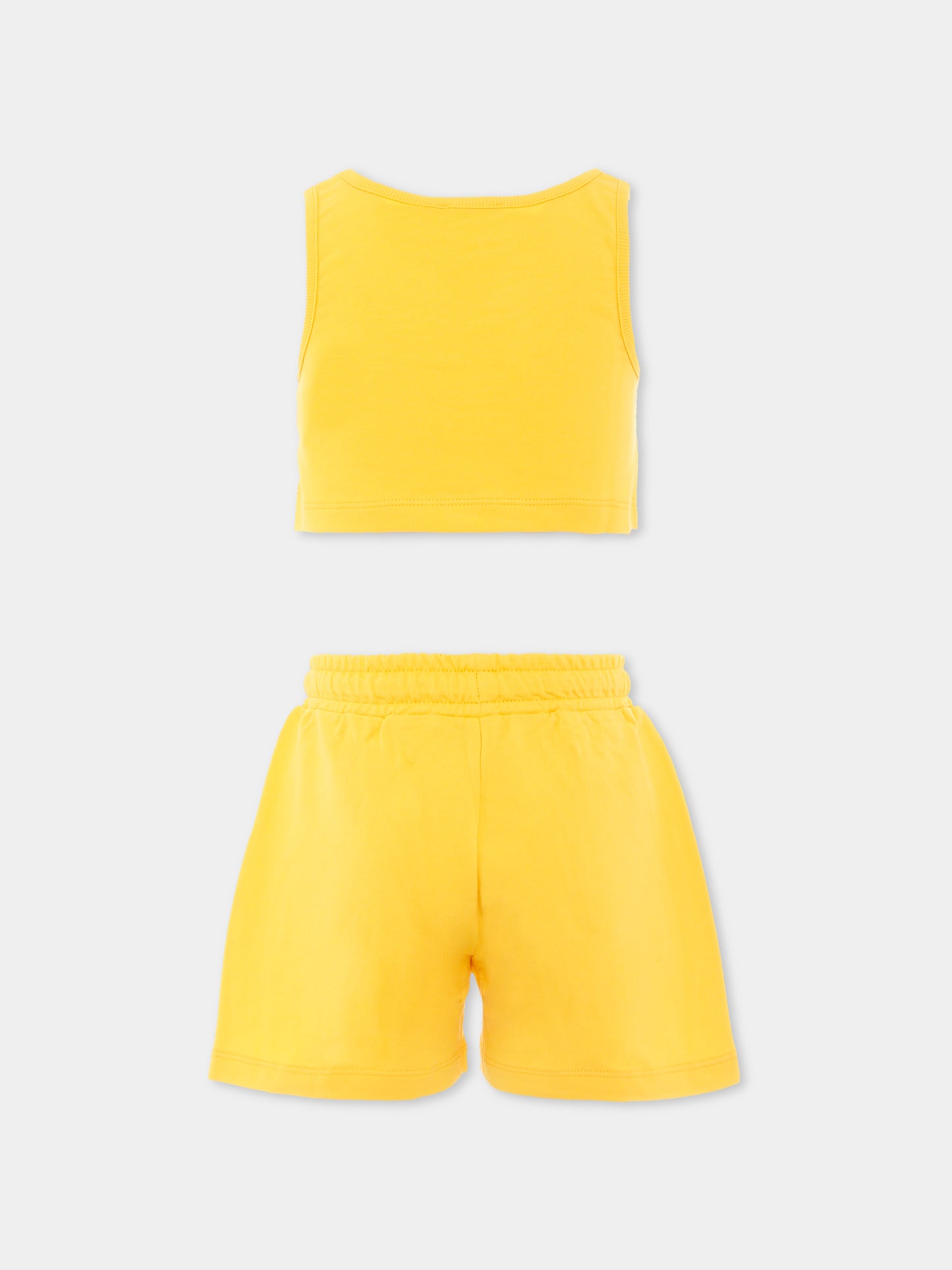 Completo giallo per bambina con Teddy Bear,Moschino Kids,HDG01D LCA19 50577