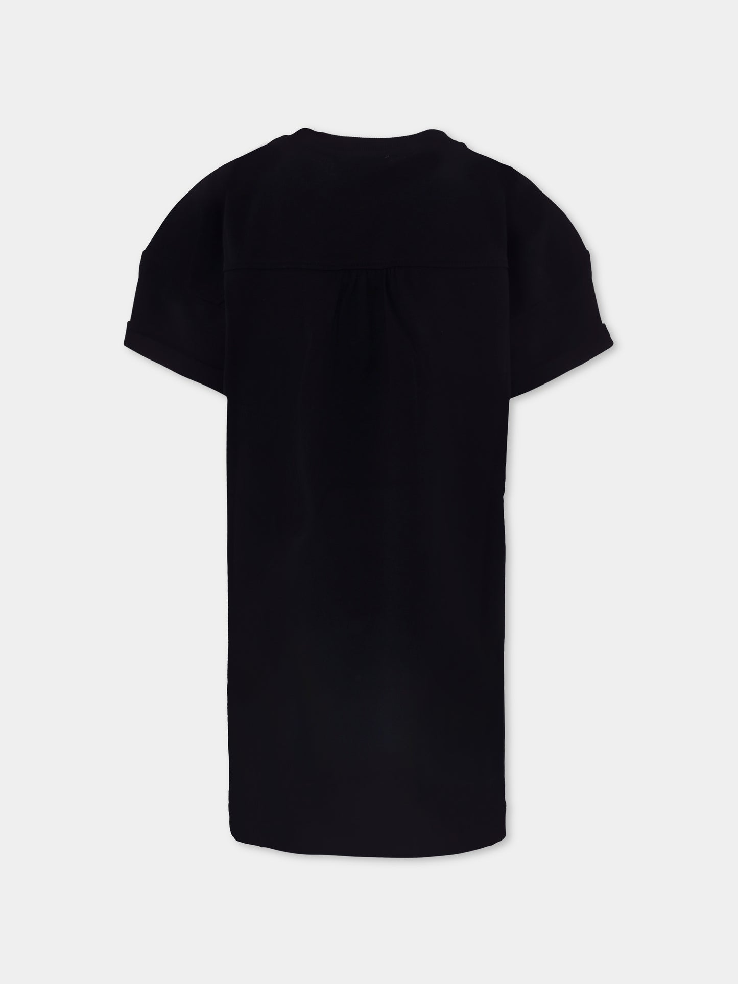 Vestito nero per bambina con Teddy Bear e cuore,Moschino Kids,HDV0G9 LAA40 60100