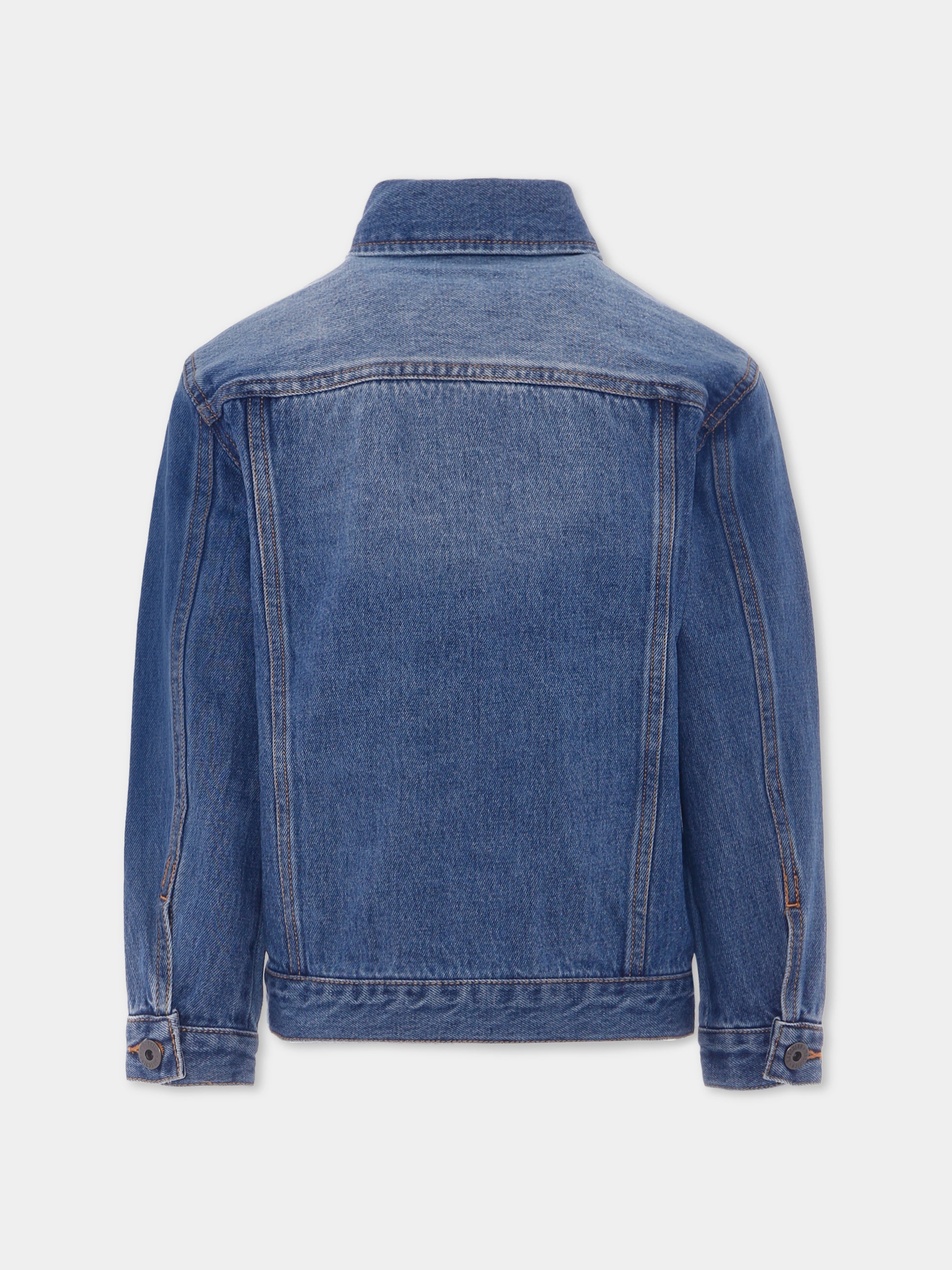 Giubbotto di jeans denim per bambini con Teddy Bear,Moschino Kids,HUS057 L0E35 40278