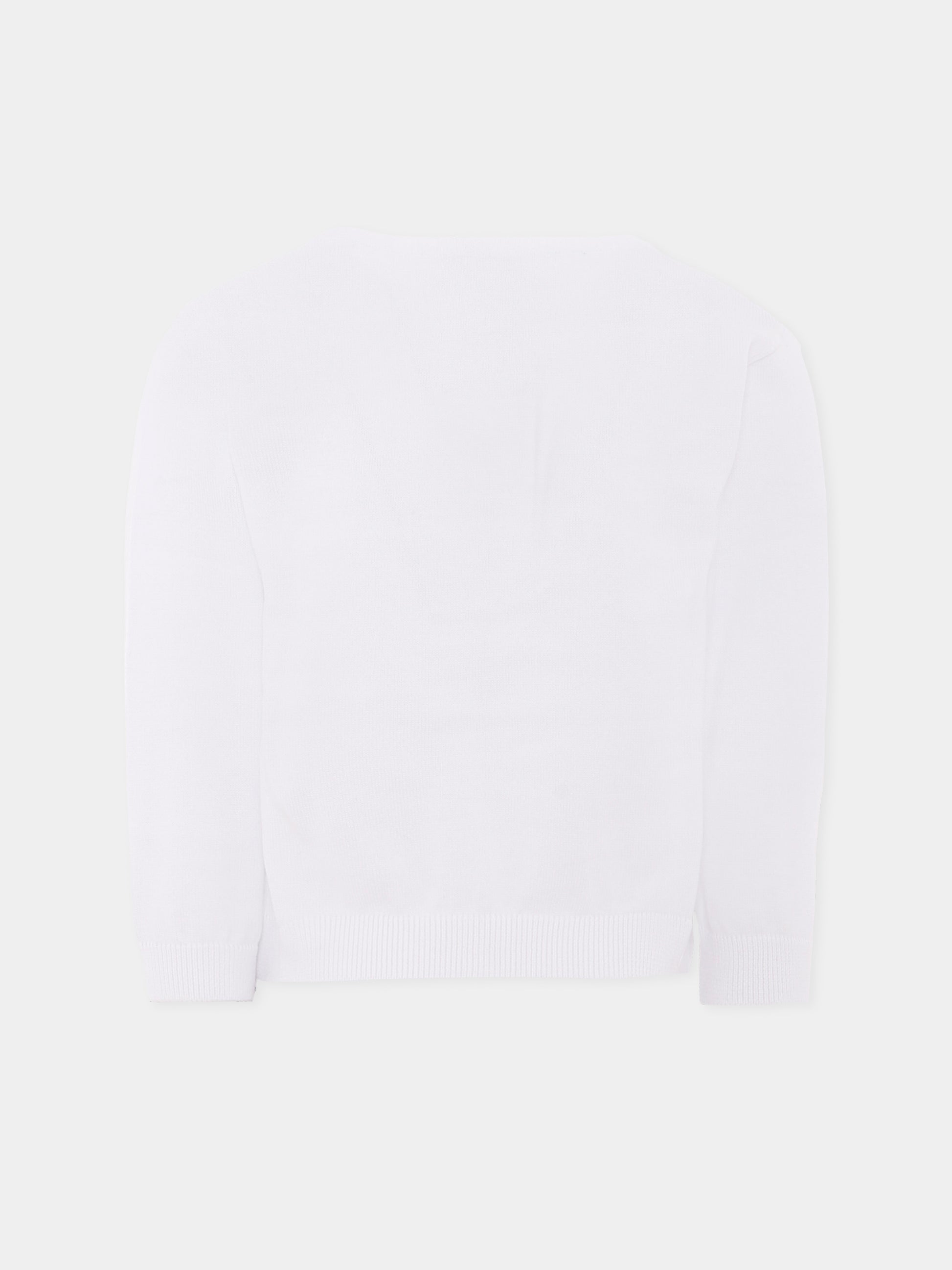 Maglione bianco per bambini con Teddy Bear,Moschino Kids,HYW00J LHE62 10101