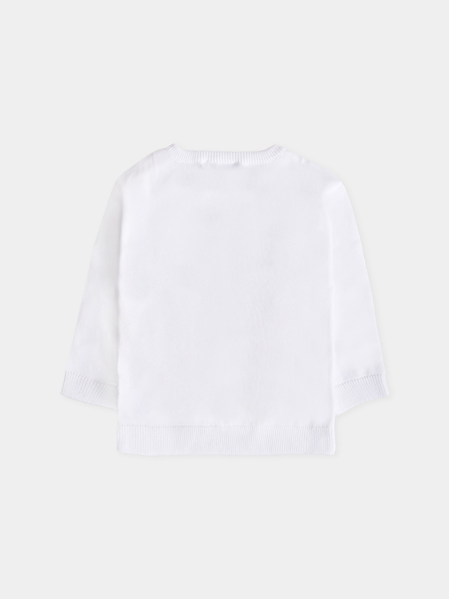 Maglione bianco per neonati con Teddy Bear,Moschino Kids,M5W00J LHE62 10101