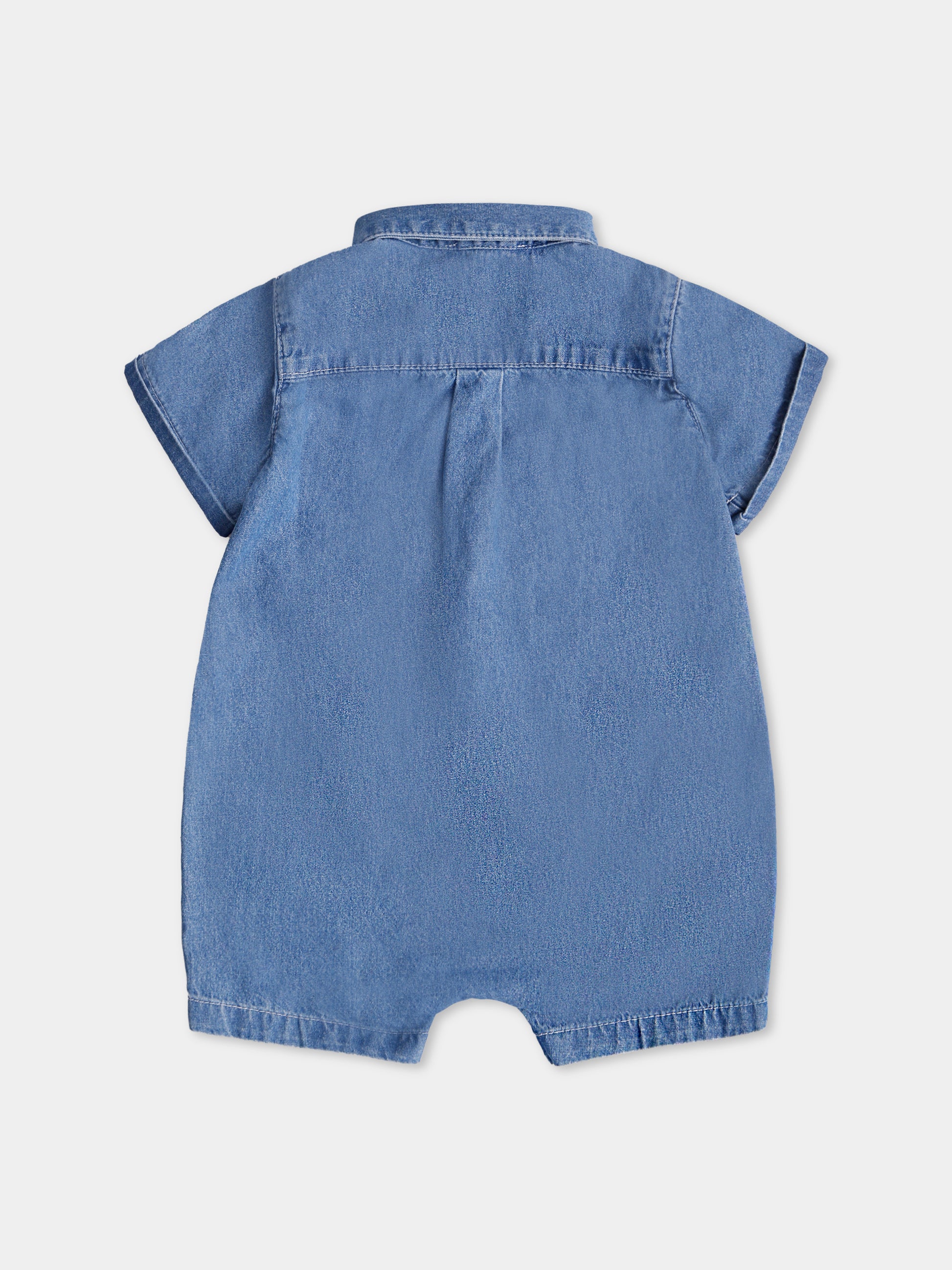 Pagliaccetto denim per neonato con Teddy Bear,Moschino Kids,MUT045 L0E13 40933