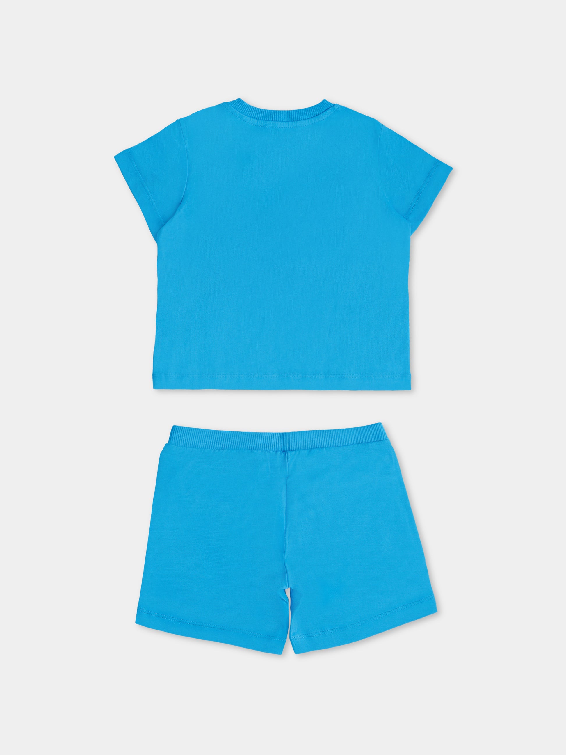 Completo azzurro per neonato con Teddy Bear,Moschino Kids,MVG00M LAA02 41047