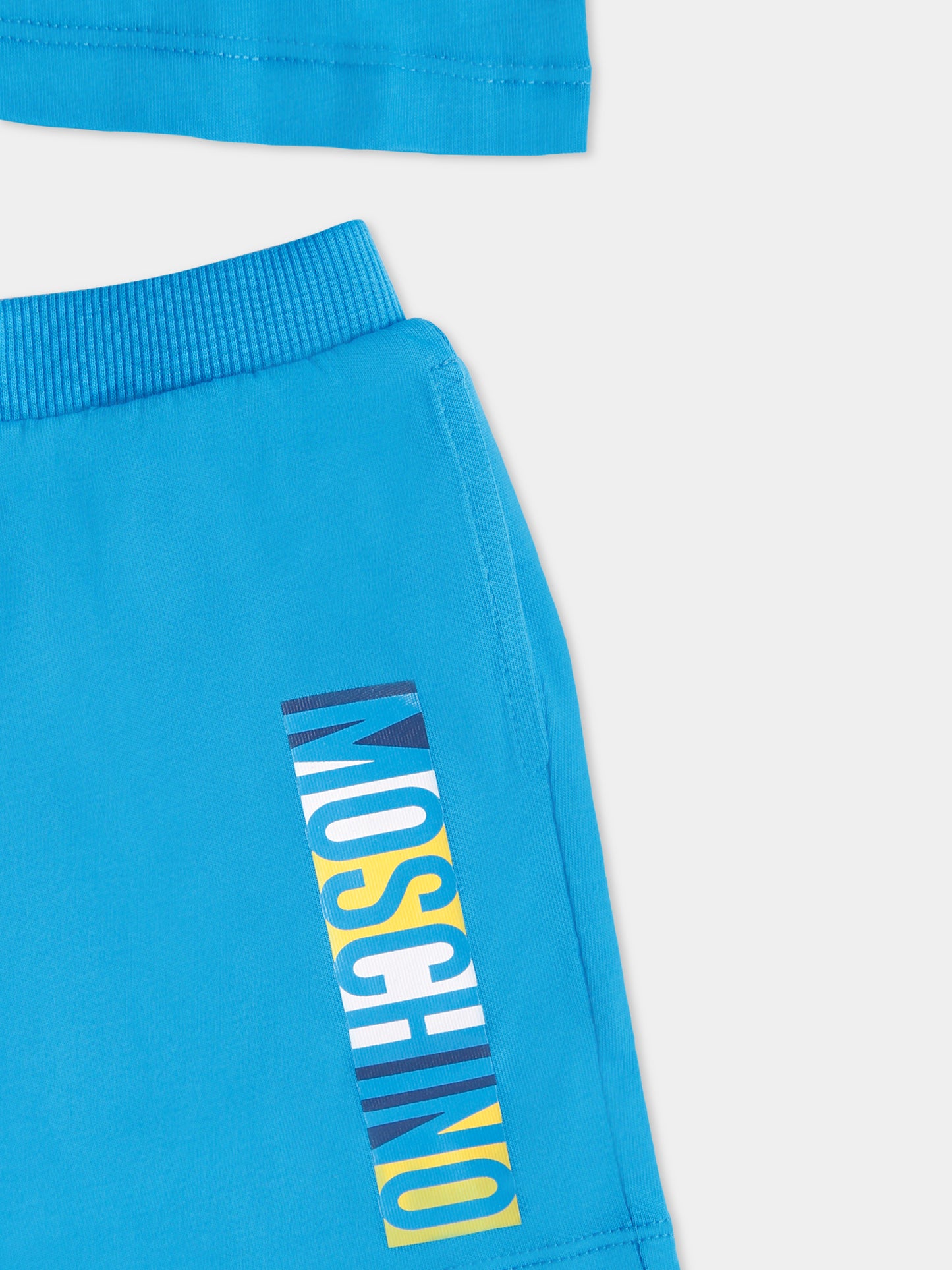 Completo azzurro per neonato con Teddy Bear,Moschino Kids,MVG00M LAA02 41047