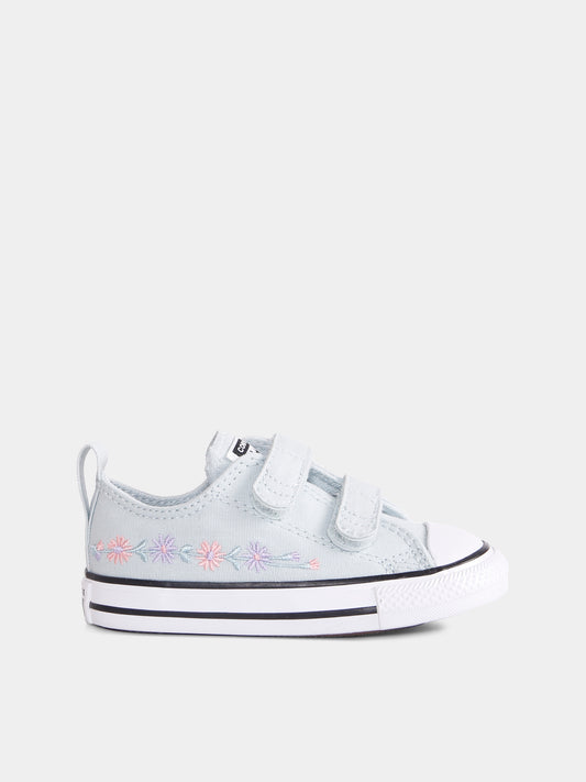 Sneakers Chuck Taylor All Star verdi per neonata e bambina con fiori,Converse,A11785C