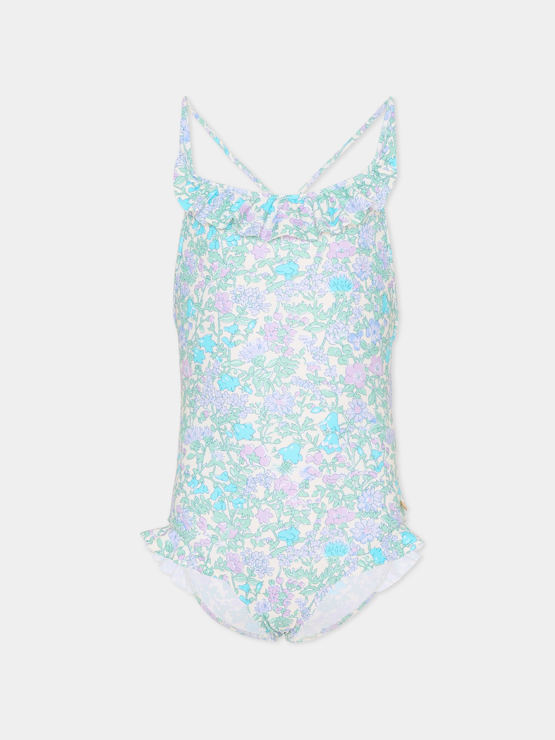 Costume intero multicolor per bambina con stampa floreale,Bonpoint,C06GSSW00001 556