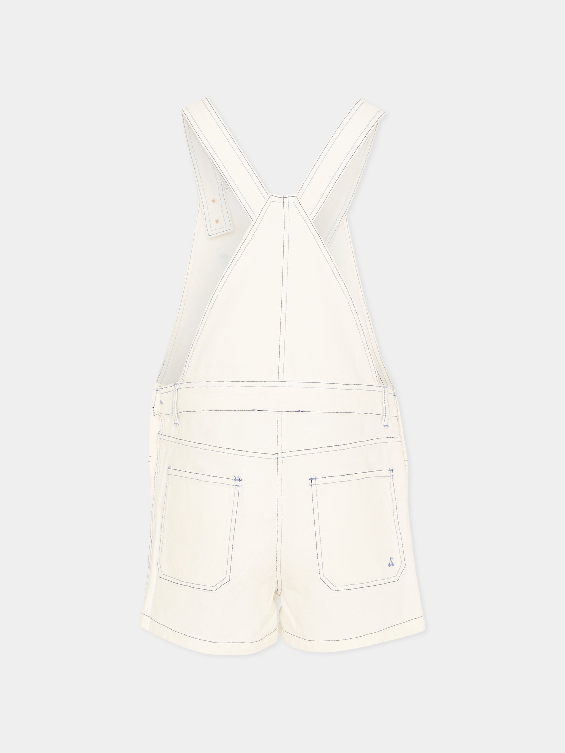 Salopette avorio per bambina con logo,Bonpoint,C06GOVW00001 003