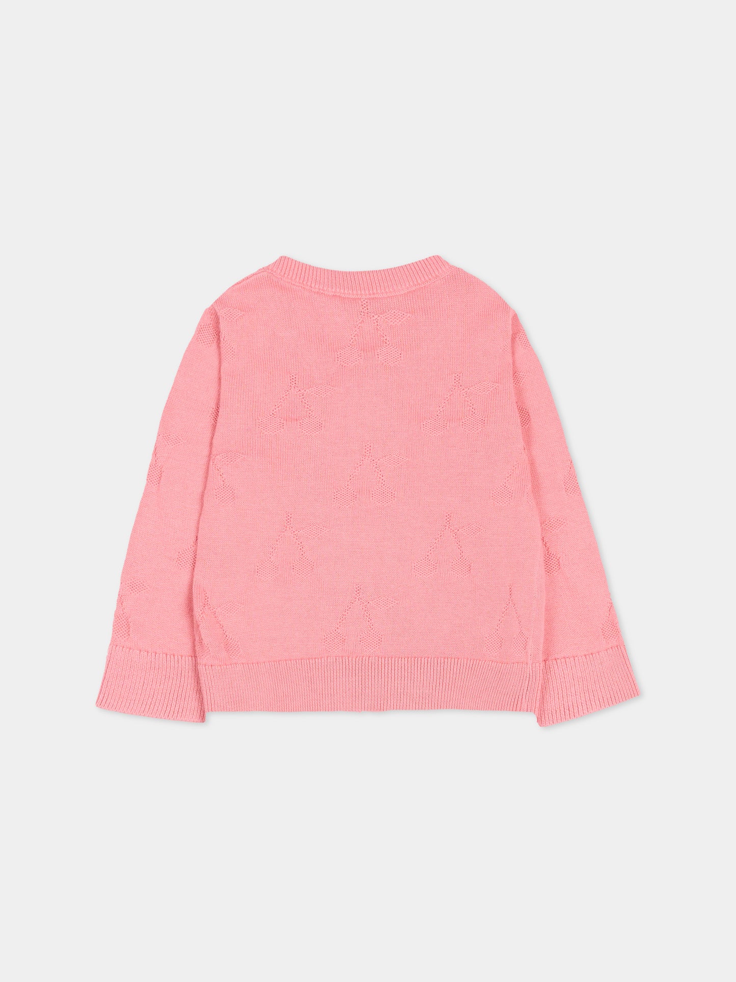 Cardigan rosa per neonata con ciliegie,Bonpoint,S06XCAK00003 028D