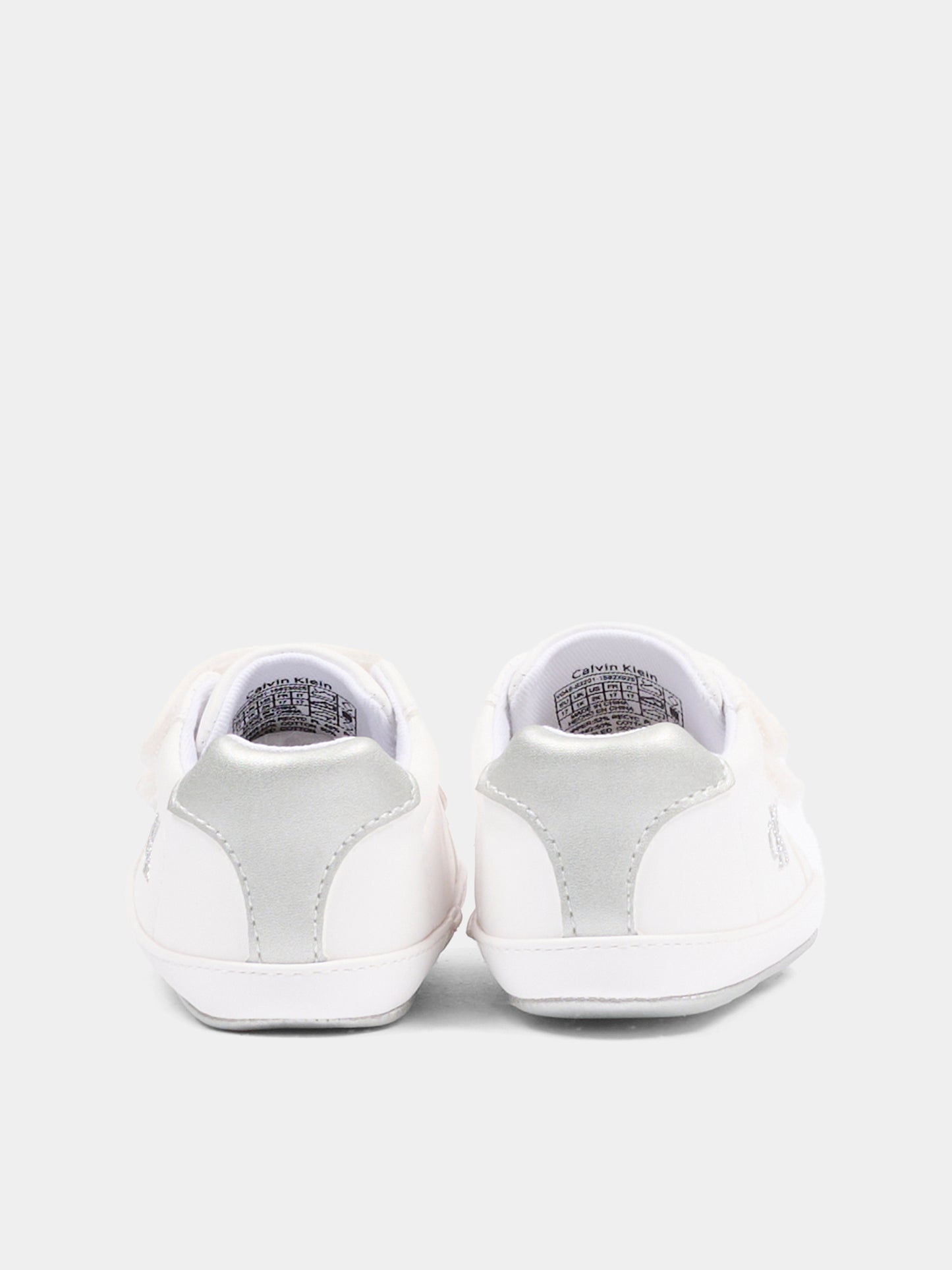 Sneakers bianche per neonata con logo in lurex,Calvin Klein Kids,V0A9 83201 1582X025