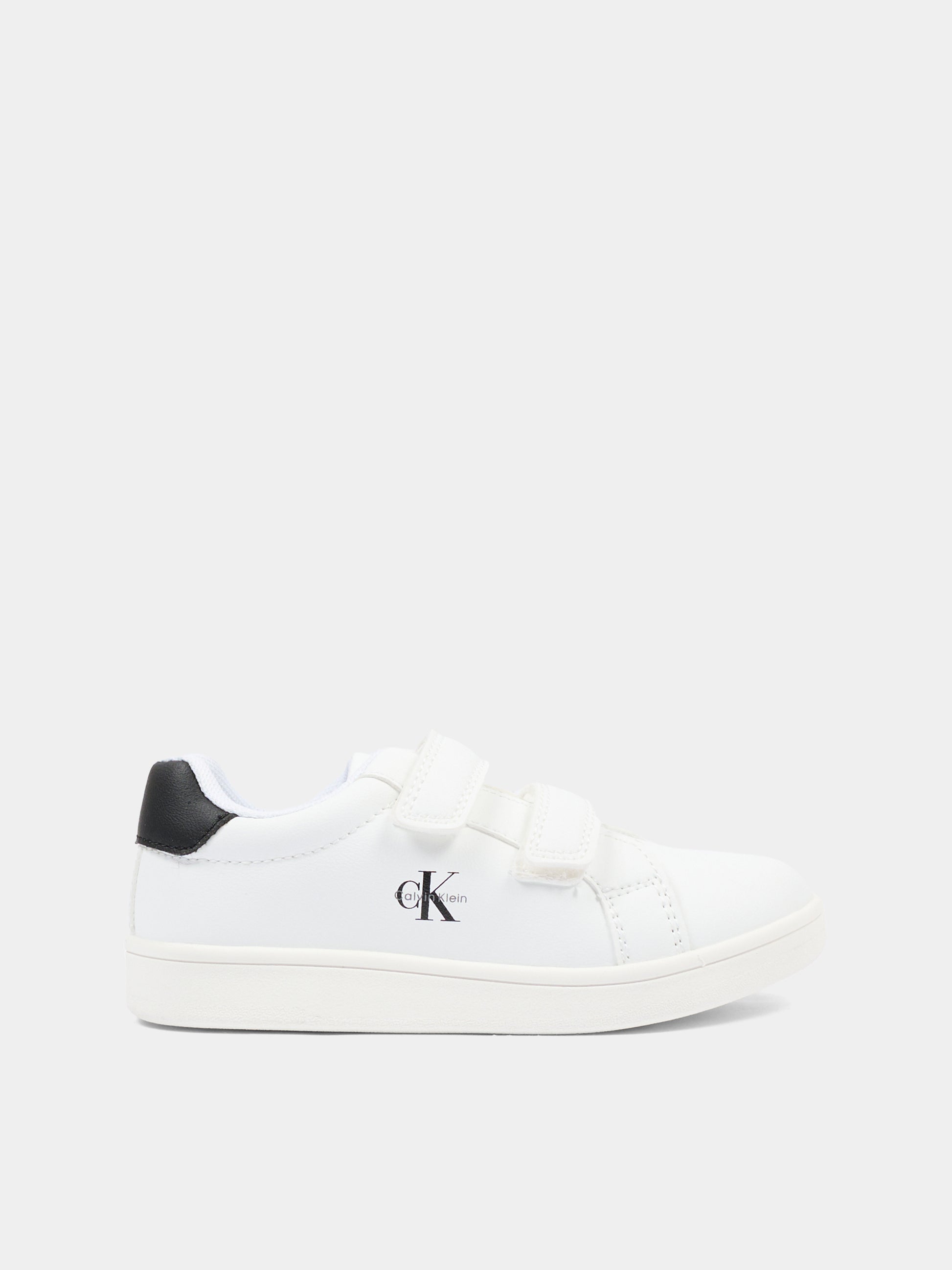 Sneakers bianche per neonato e bambino con logo nero,Calvin Klein Kids,V1X9 83275 1355X002