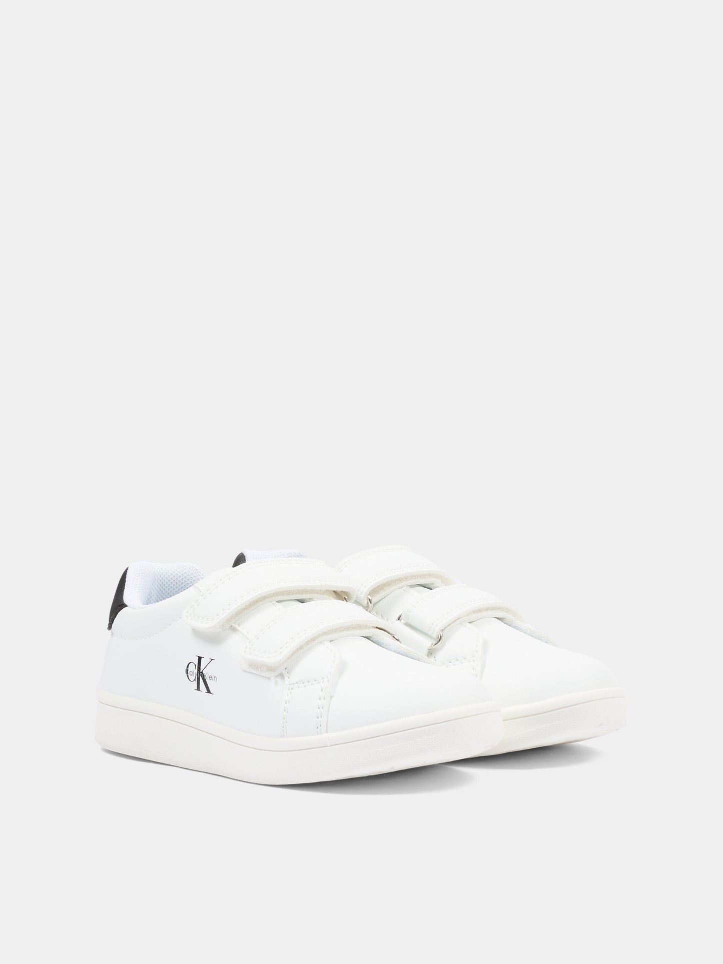 Sneakers bianche per neonato e bambino con logo nero,Calvin Klein Kids,V1X9 83275 1355X002