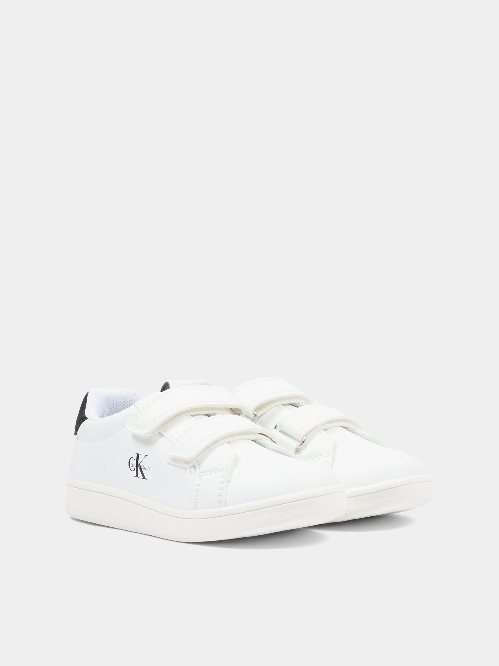 Sneakers bianche per neonato e bambino con logo nero,Calvin Klein Kids,V1X9 83275 1355X002