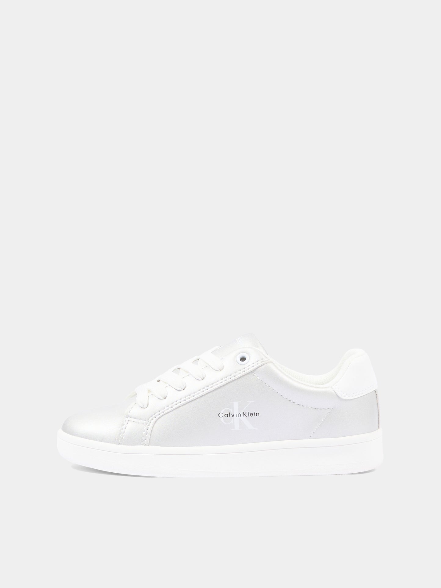 Sneakers argento per bambina con logo,Calvin Klein Kids,V3A9 83211 0376X059