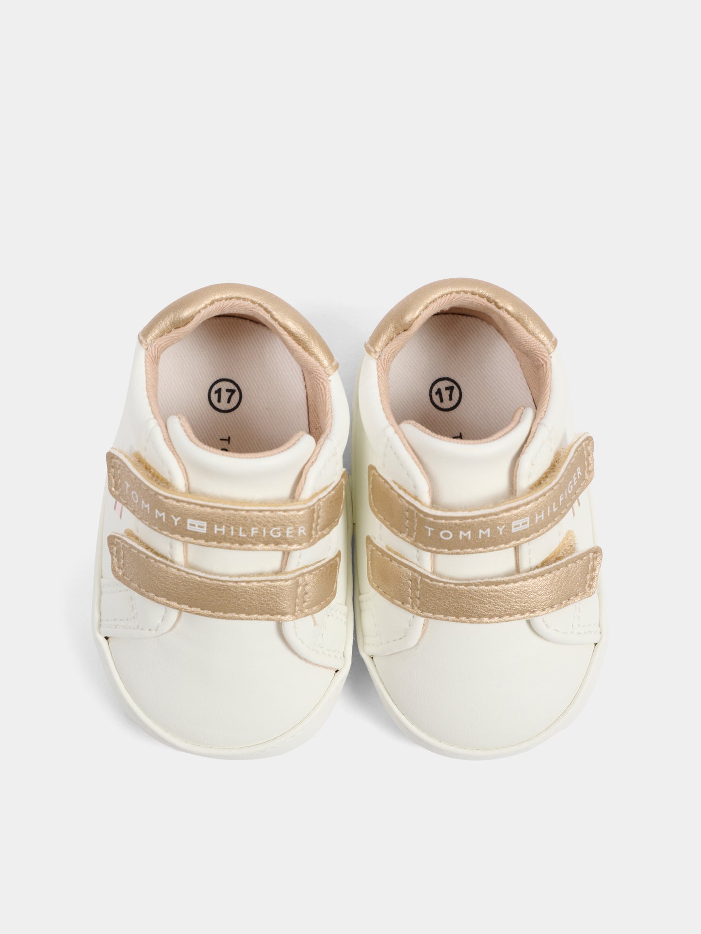 Sneakers oro per neonata con bandierina,Tommy Hilfiger Junior,T0A9 34221 1582A708