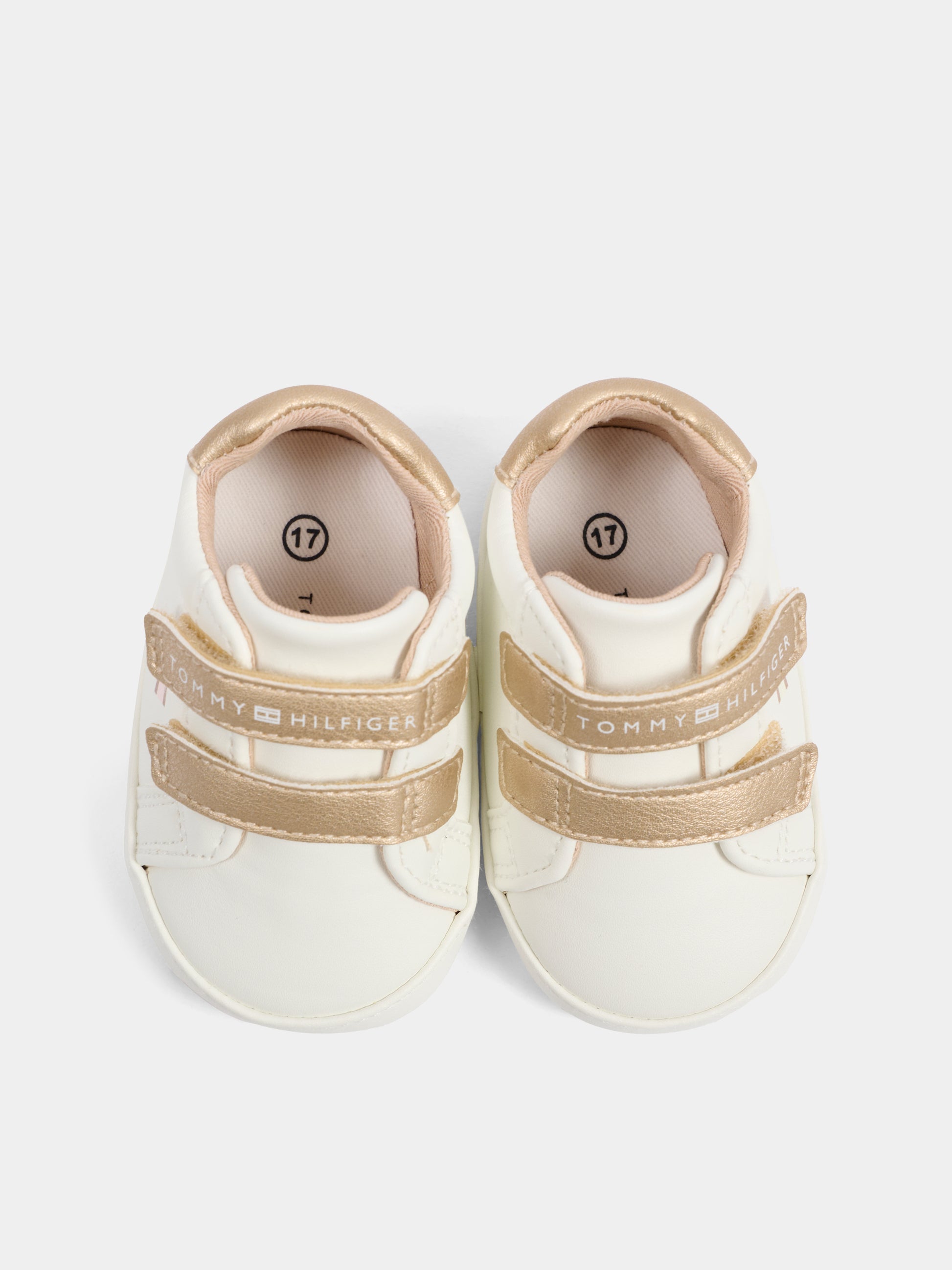 Sneakers oro per neonata con bandierina,Tommy Hilfiger Junior,T0A9 34221 1582A708