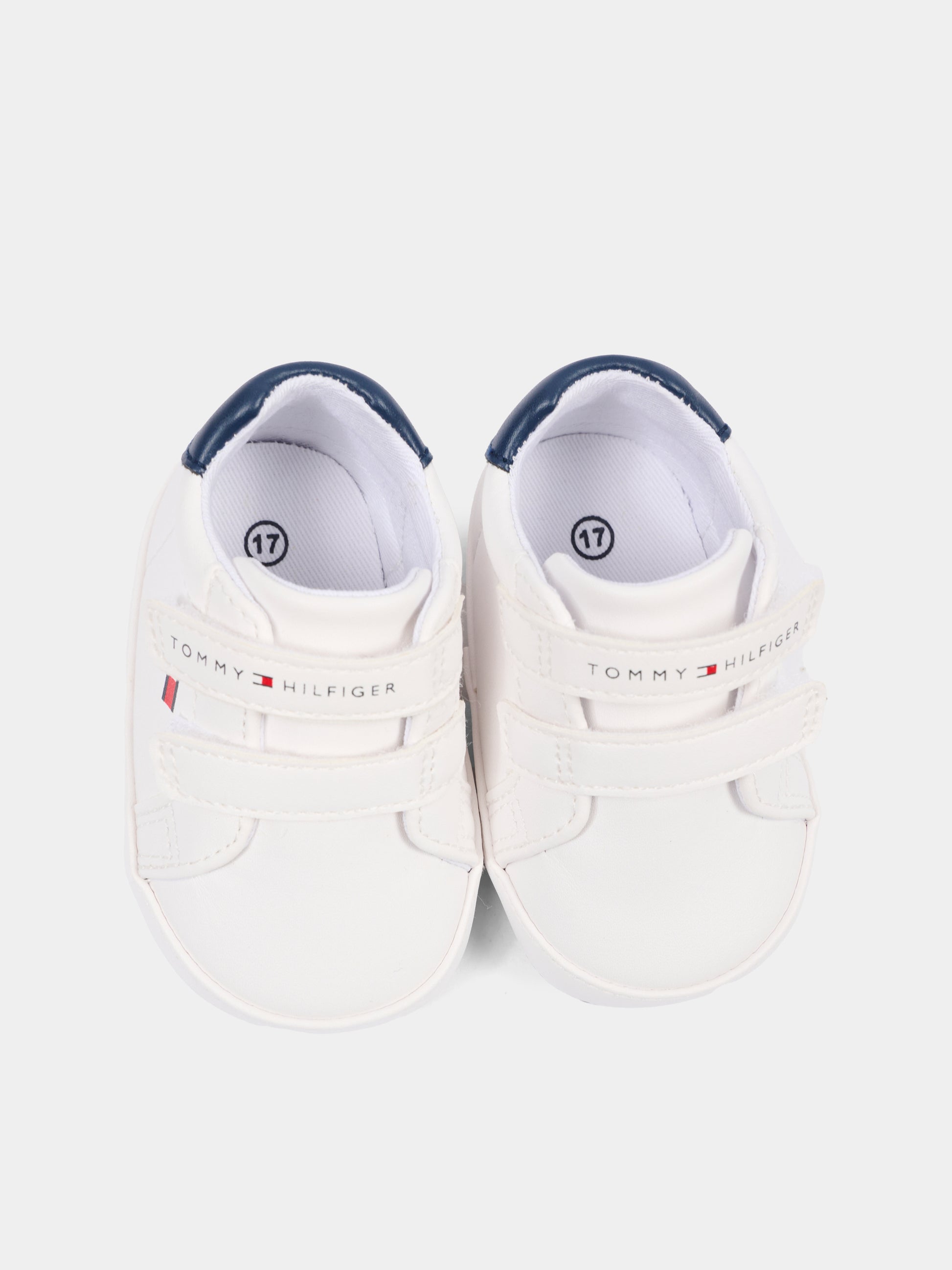 Sneakers bianche per neonato con bandierina,Tommy Hilfiger Junior,T0B9 34328 1582X336