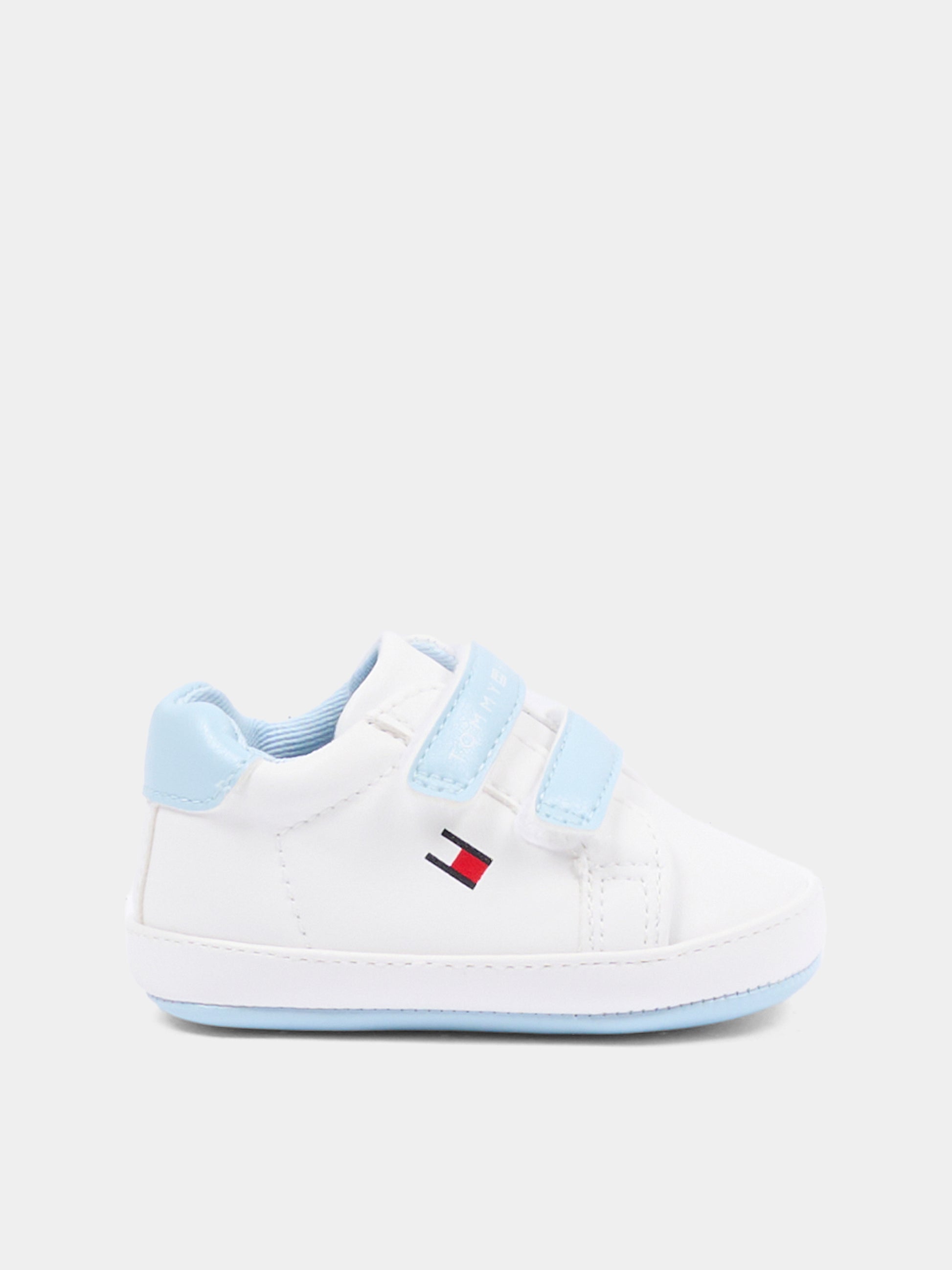 Sneakers celesti per neonato con bandierina,Tommy Hilfiger Junior,T0B9 34329 1582X356