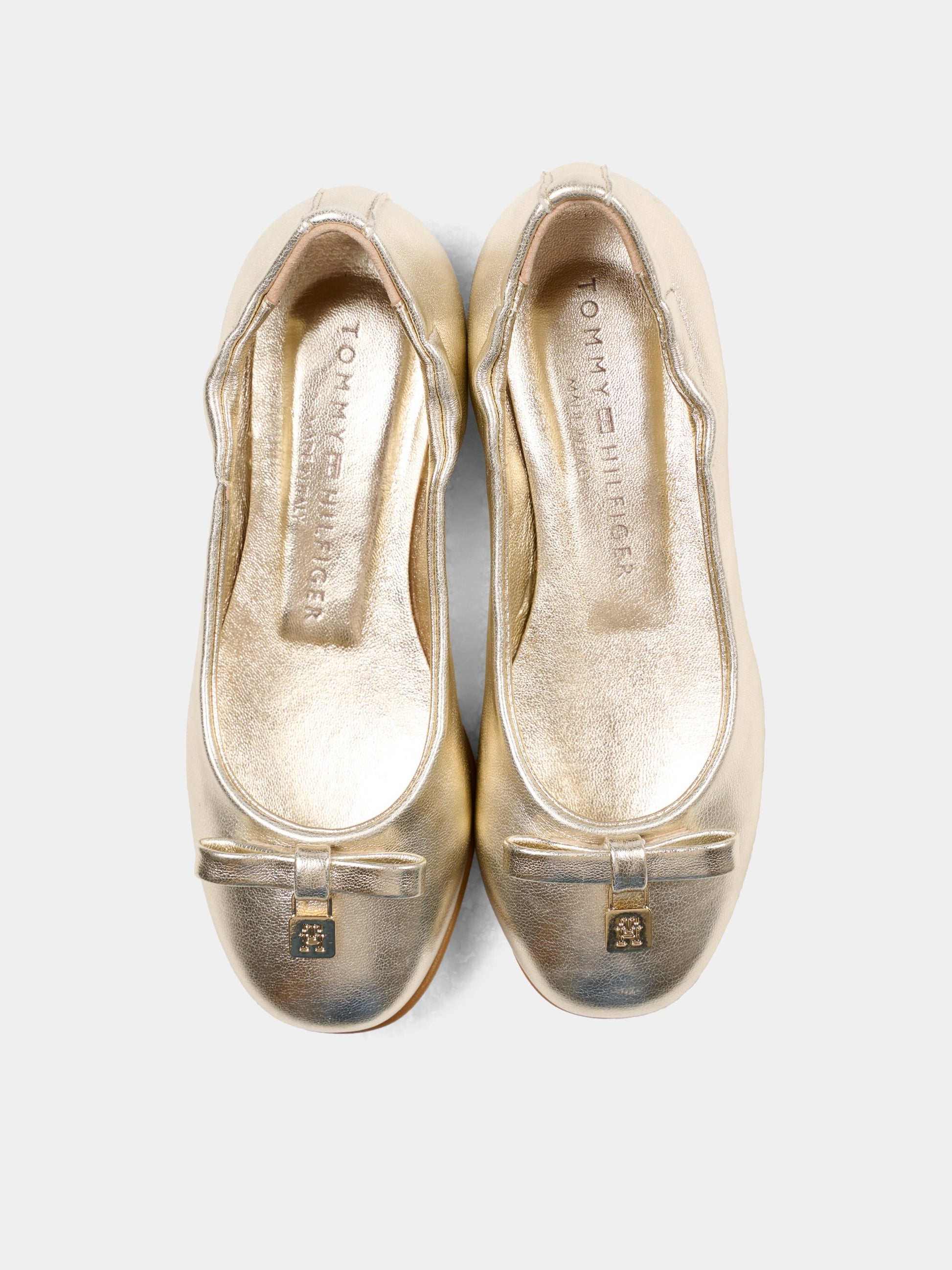 Ballerine oro per bambina con fiocco,Tommy Hilfiger Junior,T4A3 34415 0504514